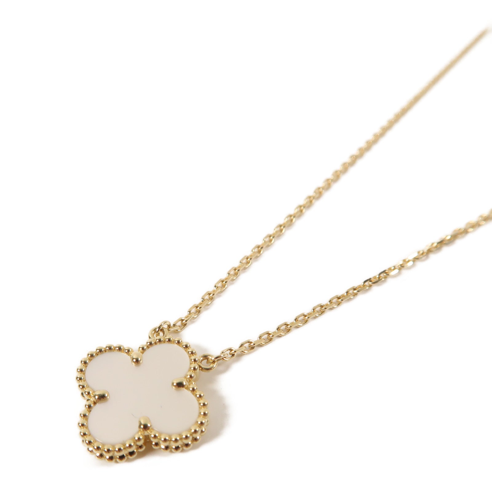 Van Cleef & Arpels 18K黃金/珍珠貝母Vintage Alhambra Necklace項鍊白色/金色