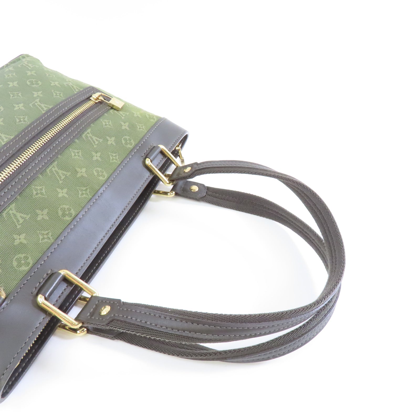 LOUIS VUITTON 帆布Lucille PM金扣肩背袋綠色