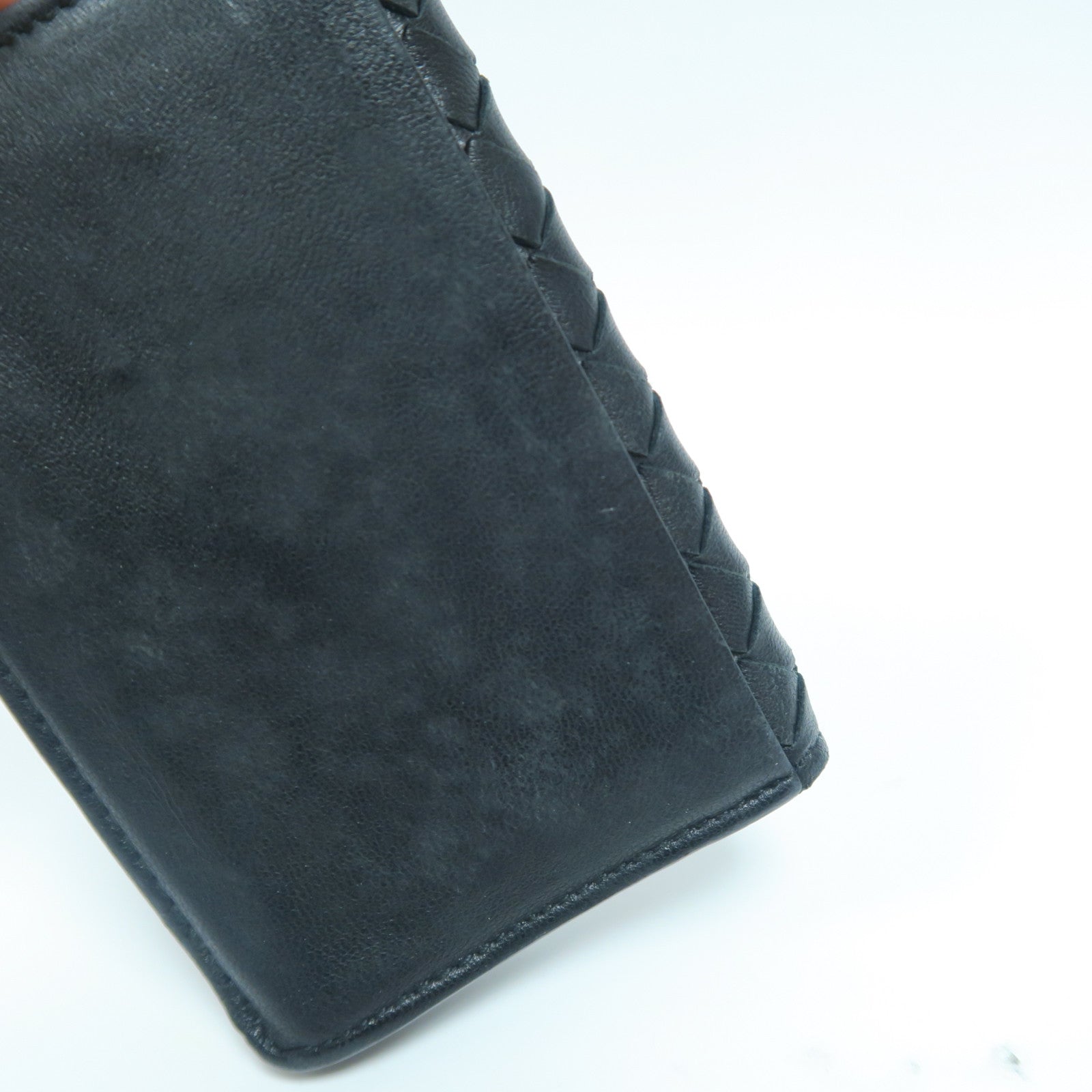 BOTTEGA VENETA 織紋羊皮皮革Coin Case金扣零錢包黑色