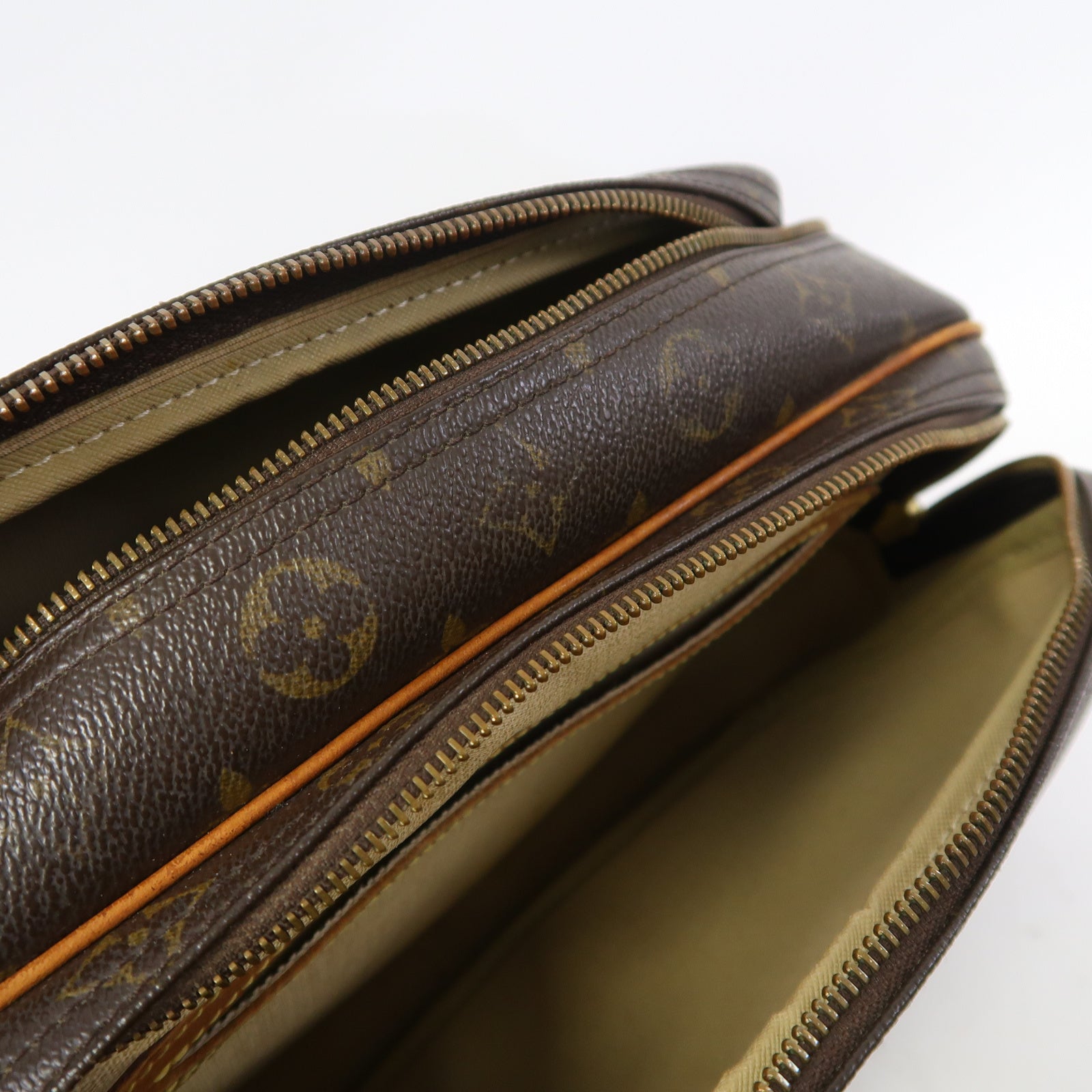 LOUIS VUITTON Monogram Reporter PM金扣肩背袋啡色