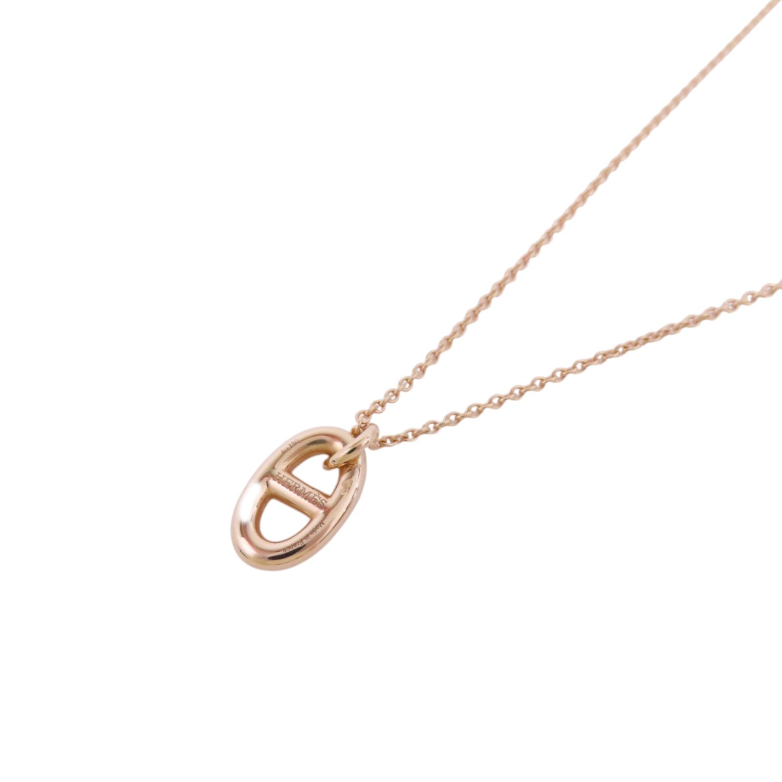 HERMES 18K玫瑰金Farandole PM Necklace金扣項鏈