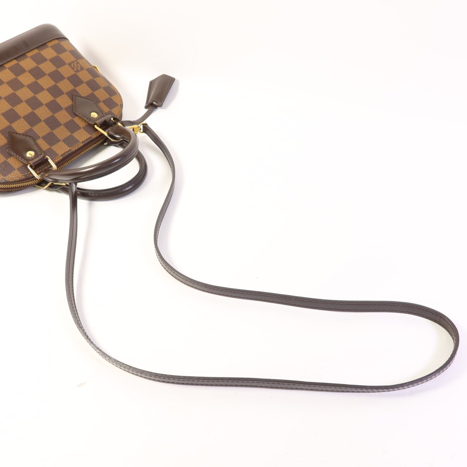 LOUIS VUITTON Damier Alma BB金扣手挽肩背兩用袋棕色