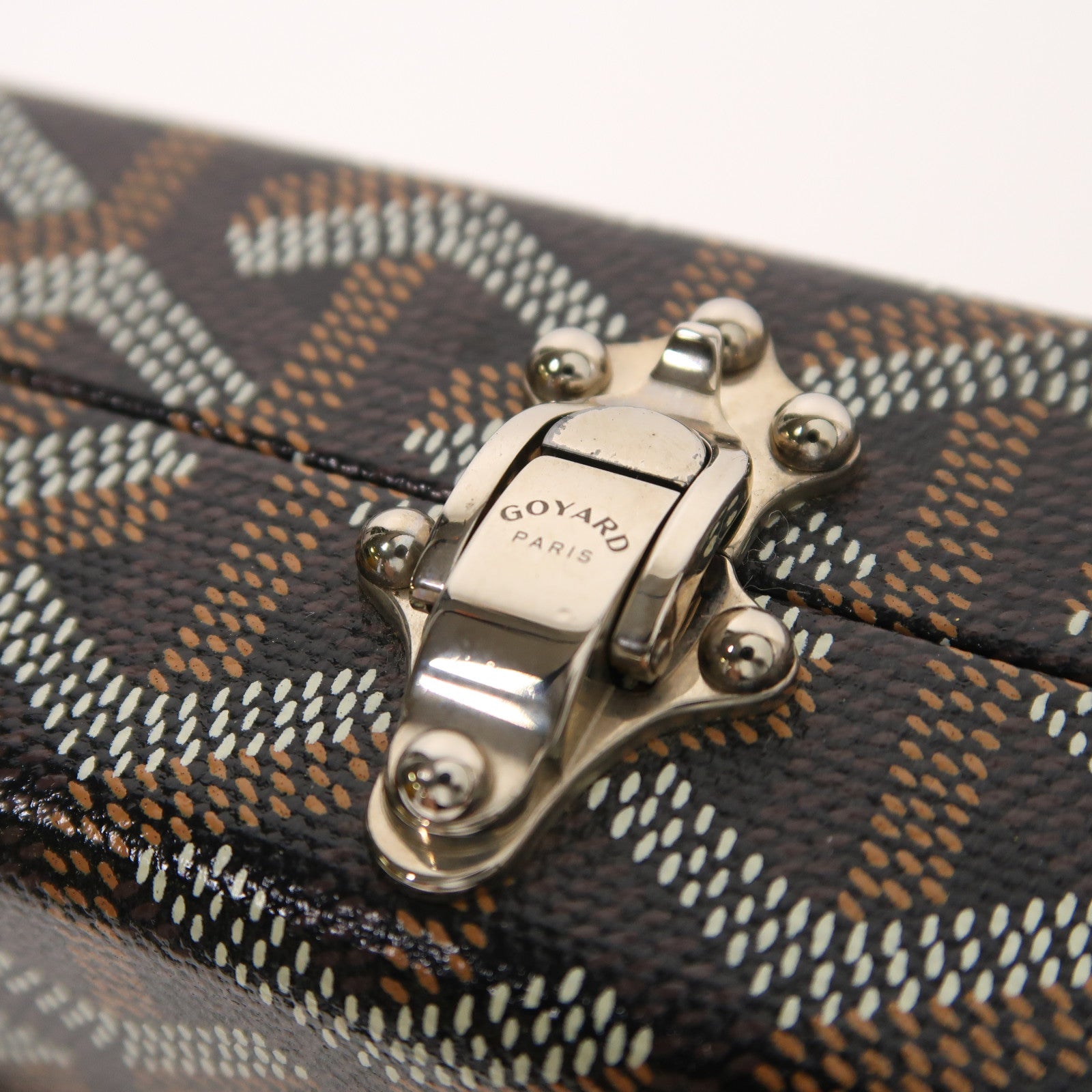 GOYARD 塗層帆布Minaudiere Trunk Bag銀扣肩背袋