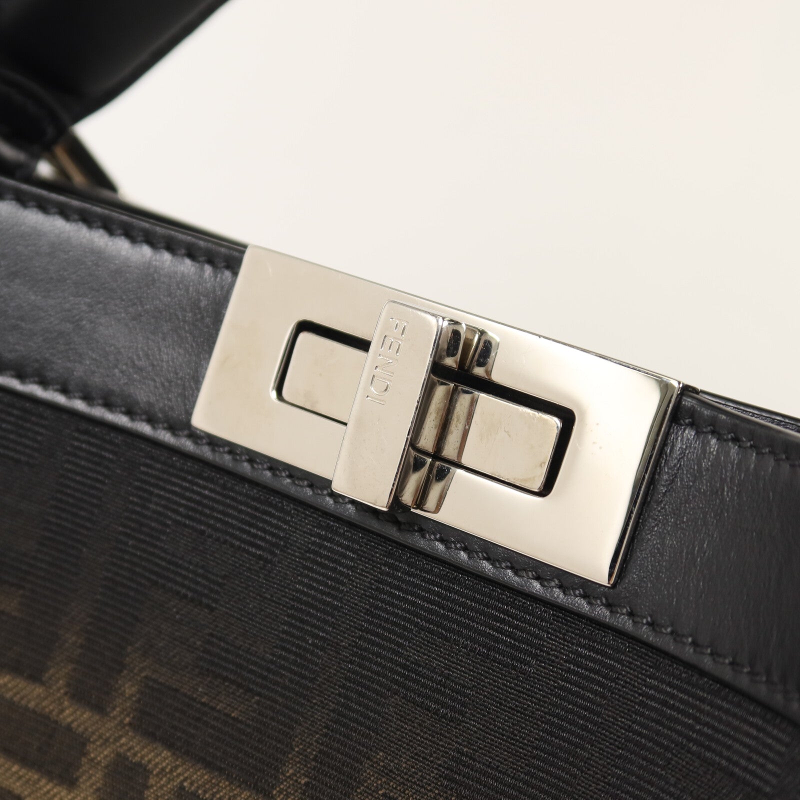 FENDI 塗層帆布Peekaboo X-Lite Small手挽肩背兩用袋
