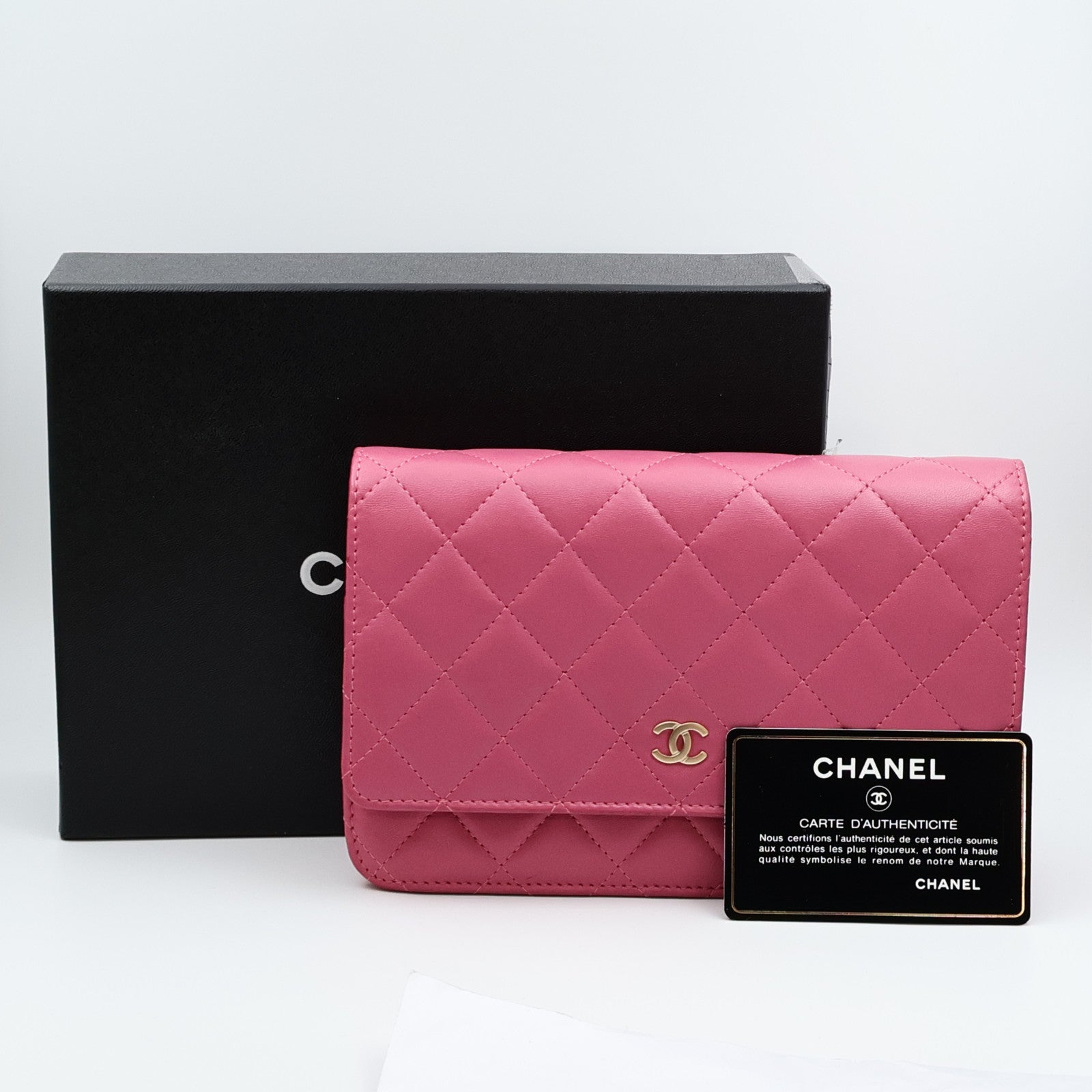 CHANEL 羊皮皮革WOC Wallet On Chain金扣鏈帶肩背袋