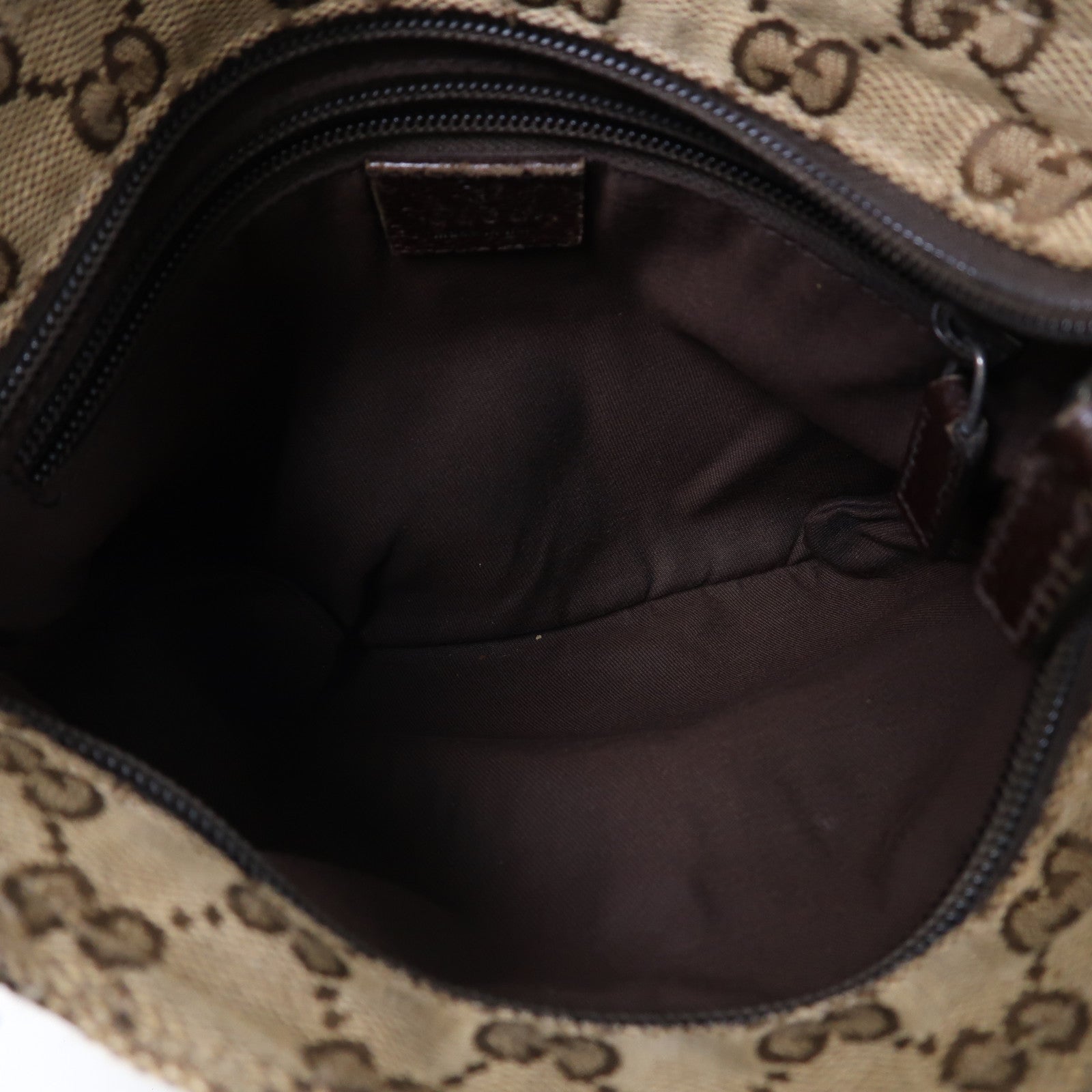 GUCCI 帆布Shoulder Bag銀扣肩背袋啡色