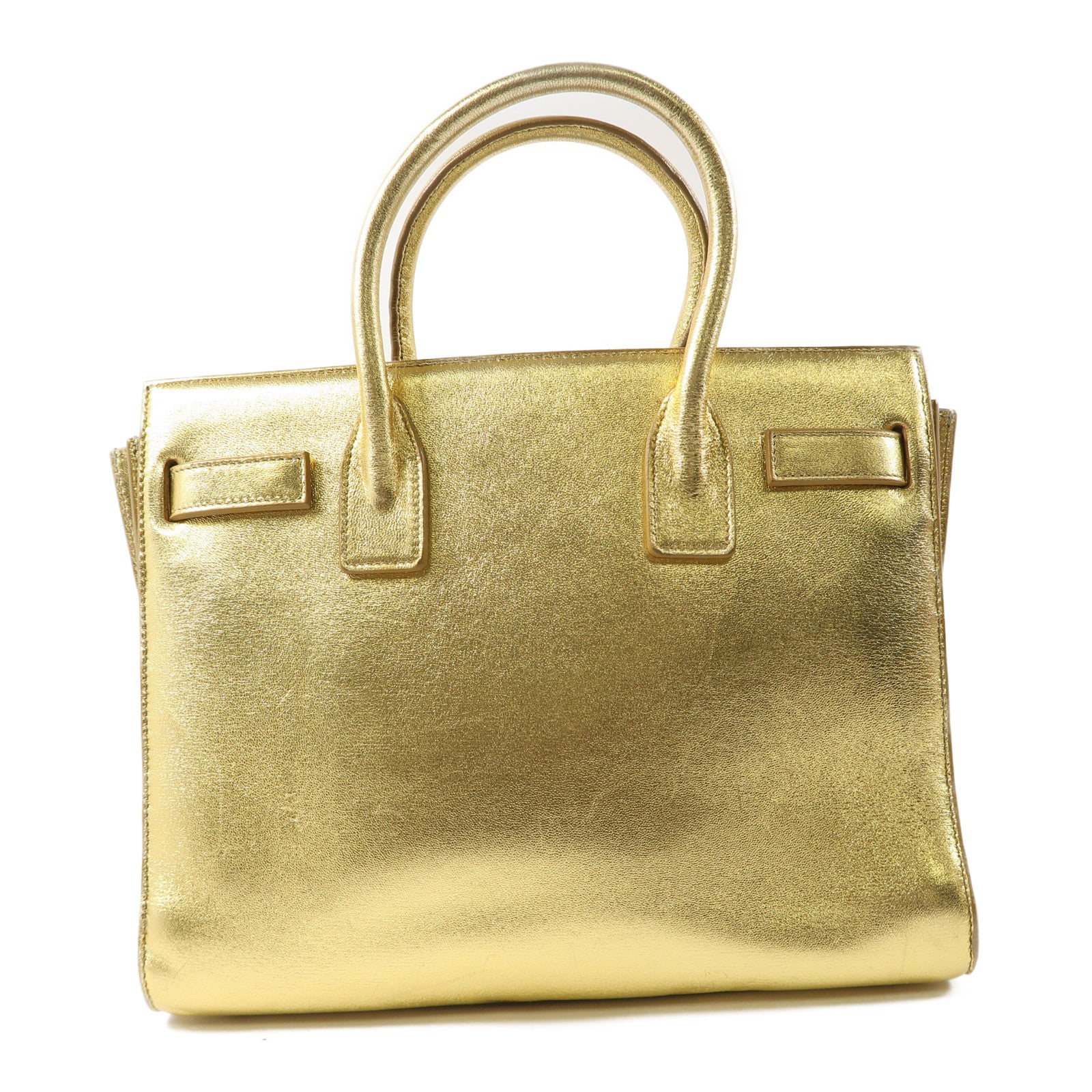 YVES SAINT LAURENT 【激減優惠】牛皮皮革Sac De Jour手挽肩背兩用袋金色