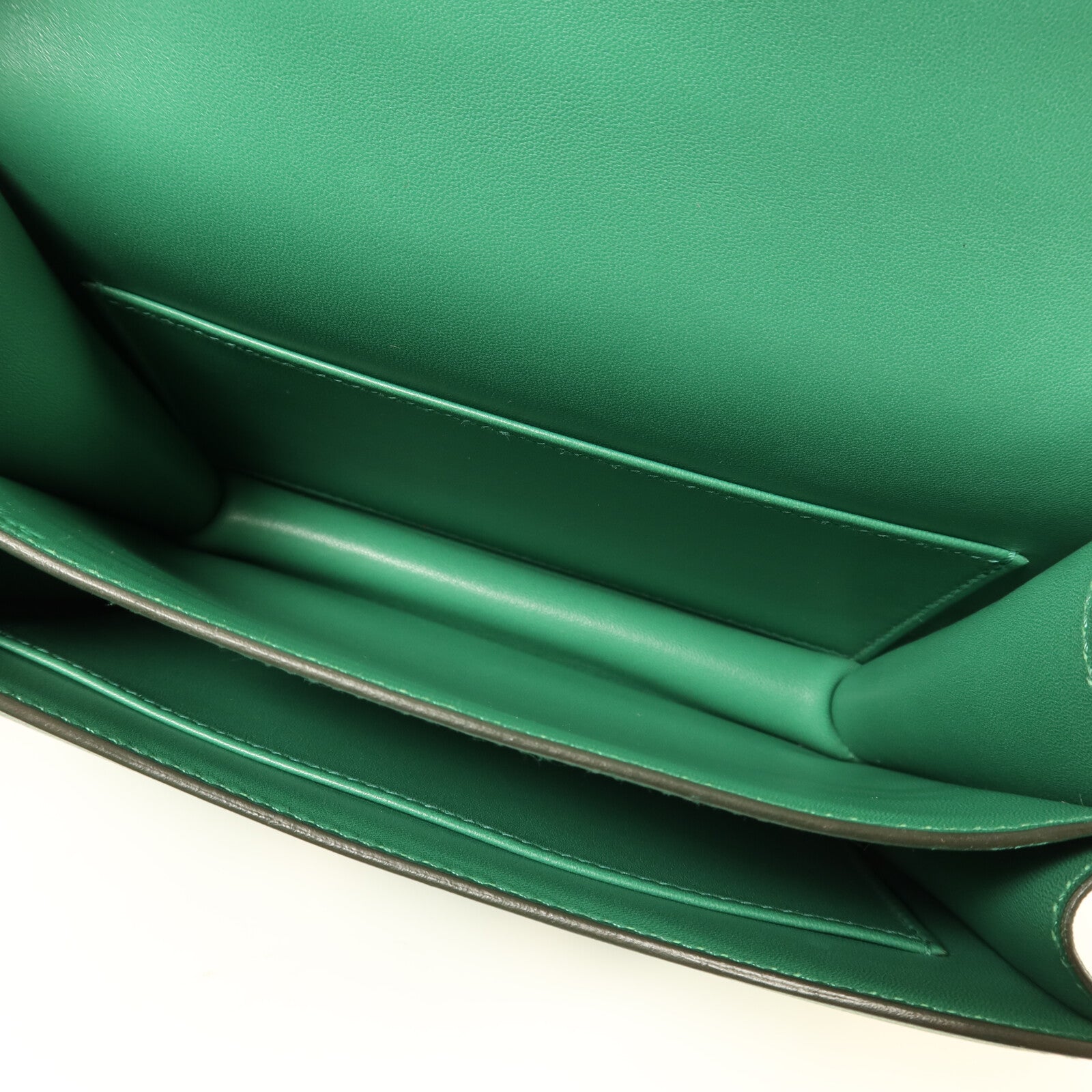 HERMES Evercolor皮革Constance Mini銀扣肩背袋Vert Vertigo