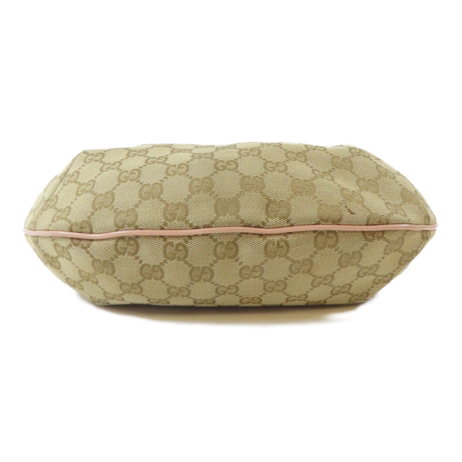 GUCCI 帆布Canvas Messenger Bag金扣肩背袋啡色/粉紅色