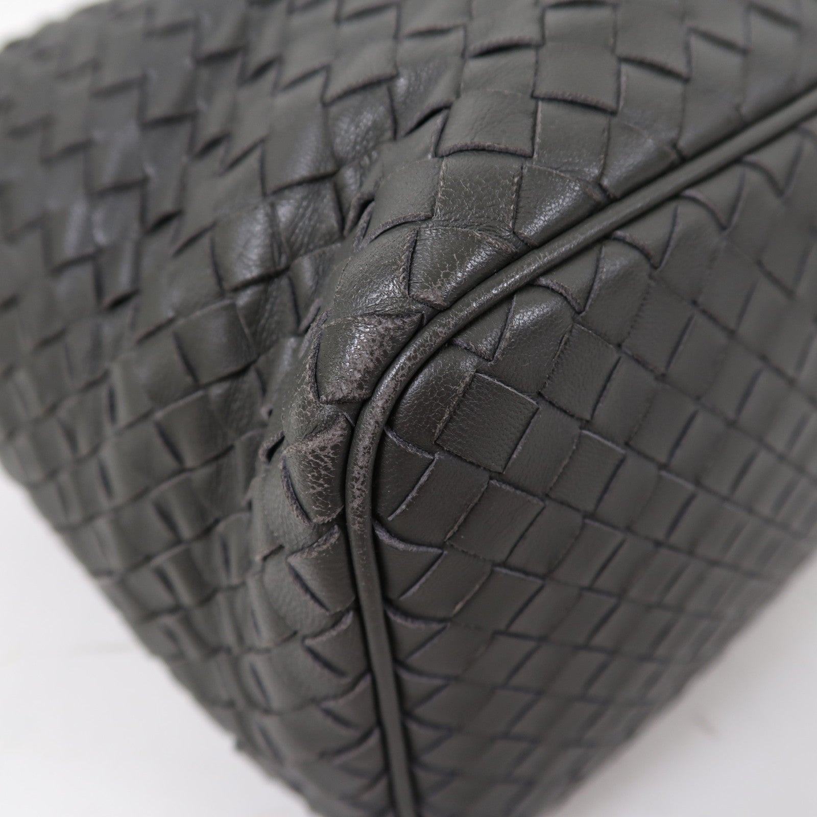 BOTTEGA VENETA 織紋羊皮皮革Shoulder Bag肩背袋灰色