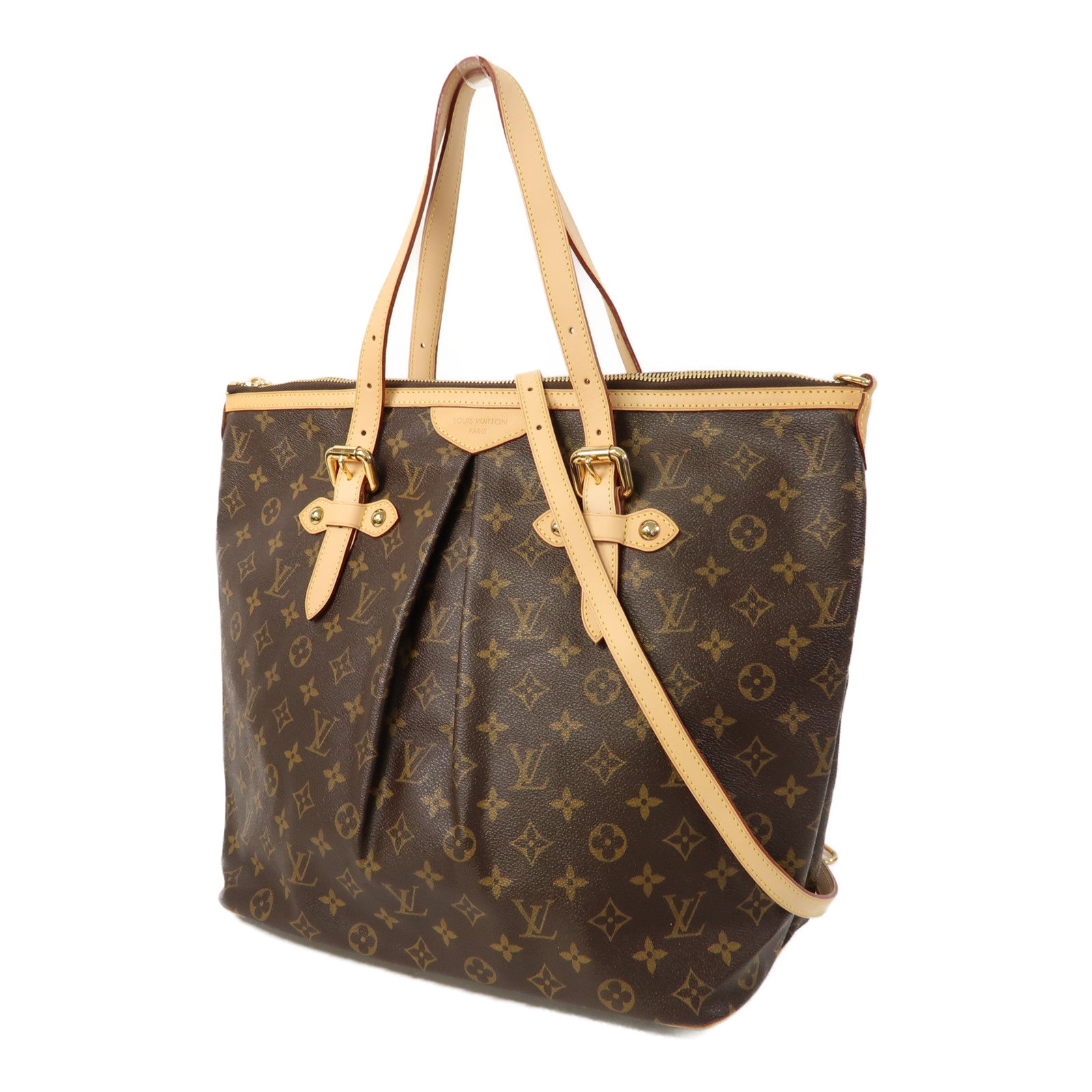 LOUIS VUITTON Monogram Palermo GM金扣手挽肩背兩用袋啡色