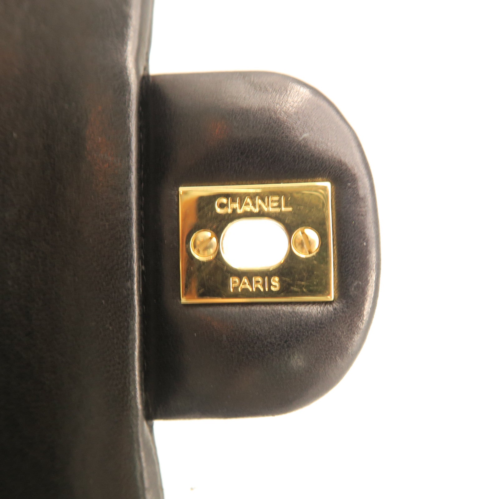 CHANEL rhombic sheepskin leather Chain Shoulder gold buckle chain shoulder bag black