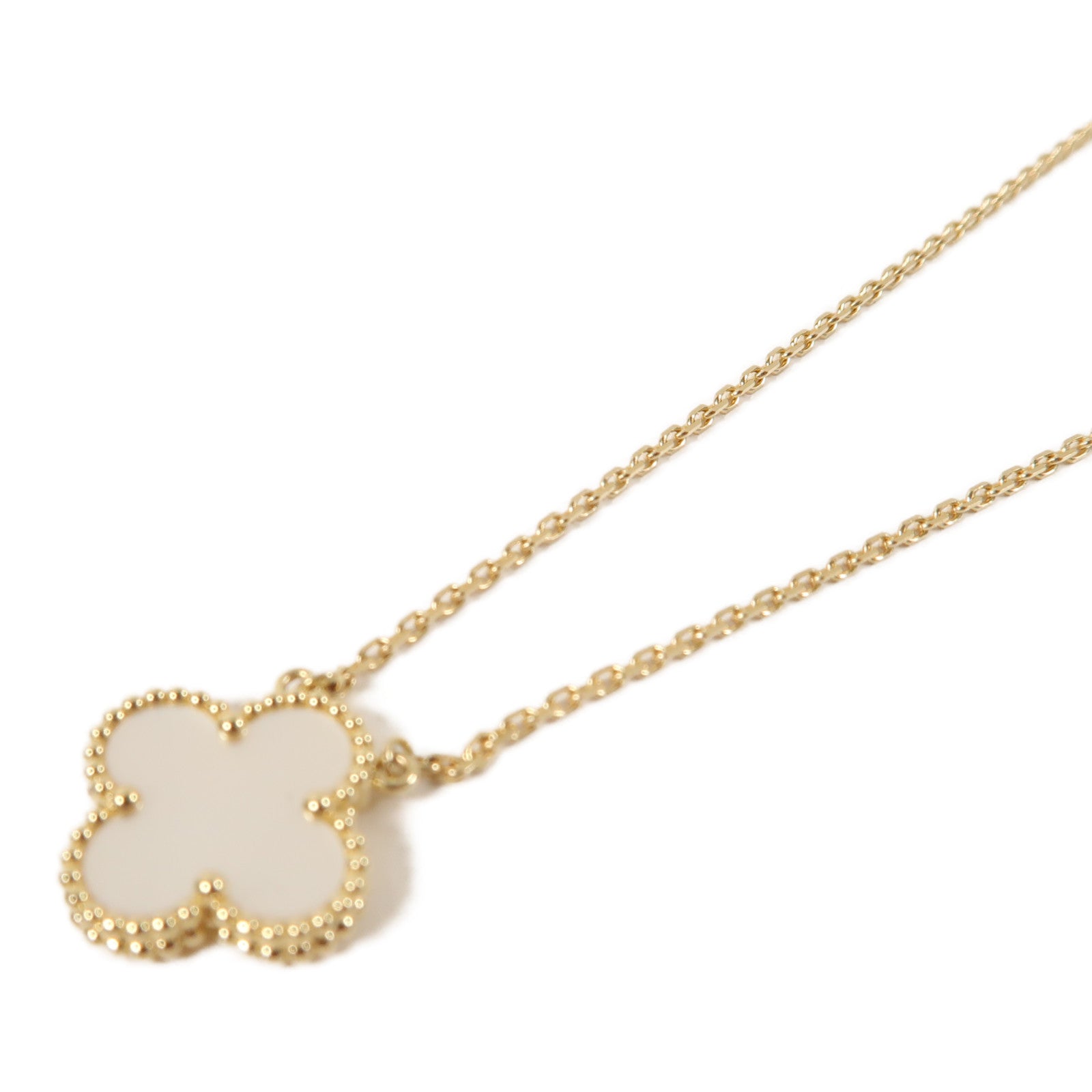 Van Cleef & Arpels 18K黃金/珍珠貝母Vintage Alhambra Necklace項鍊白色/金色