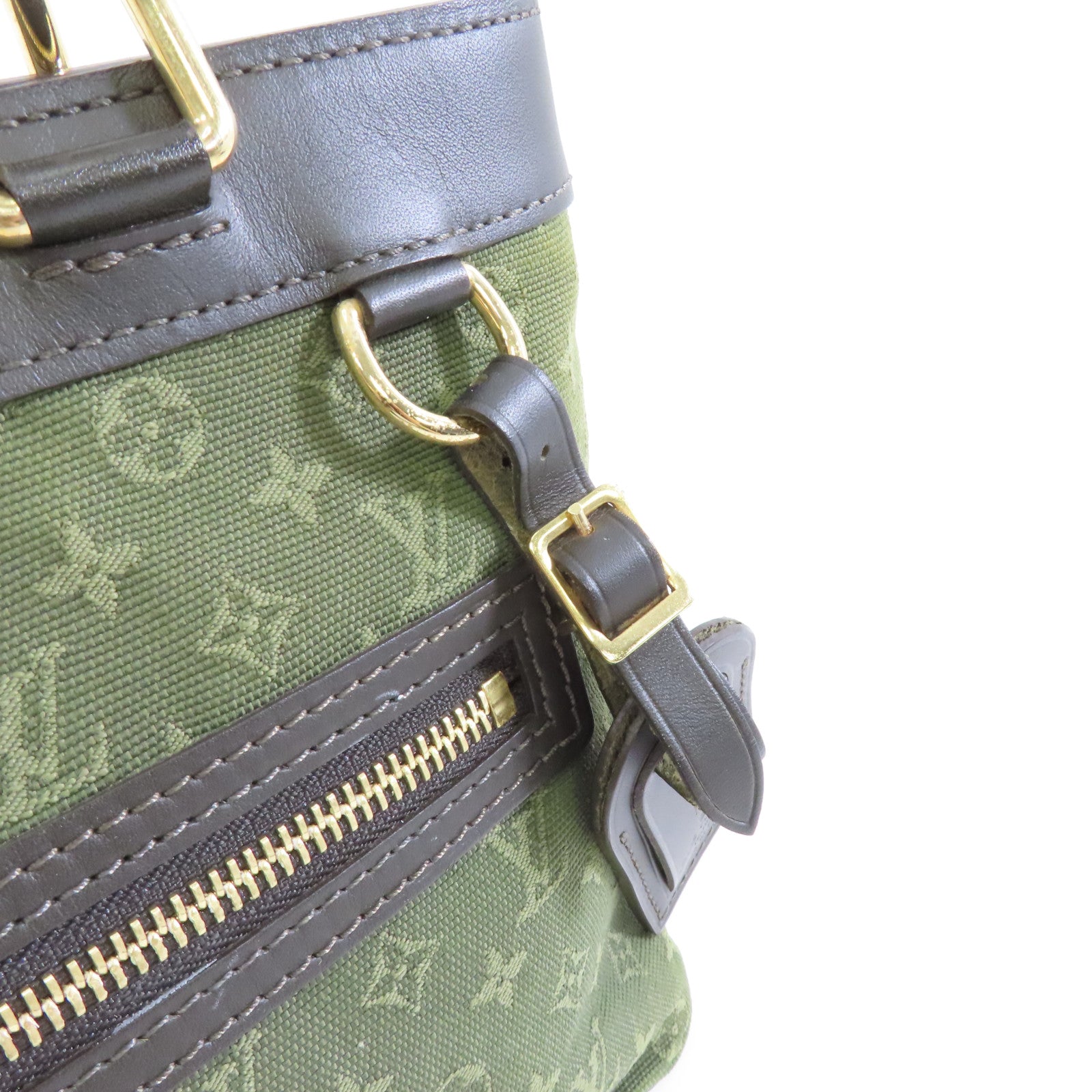 LOUIS VUITTON 帆布Lucille PM金扣肩背袋綠色