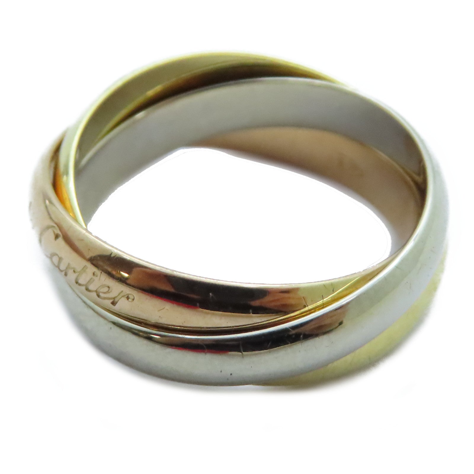 CARTIER 18K黃金/白金/玫瑰金Trinity Ring戒指Cartier#53/US#6.75