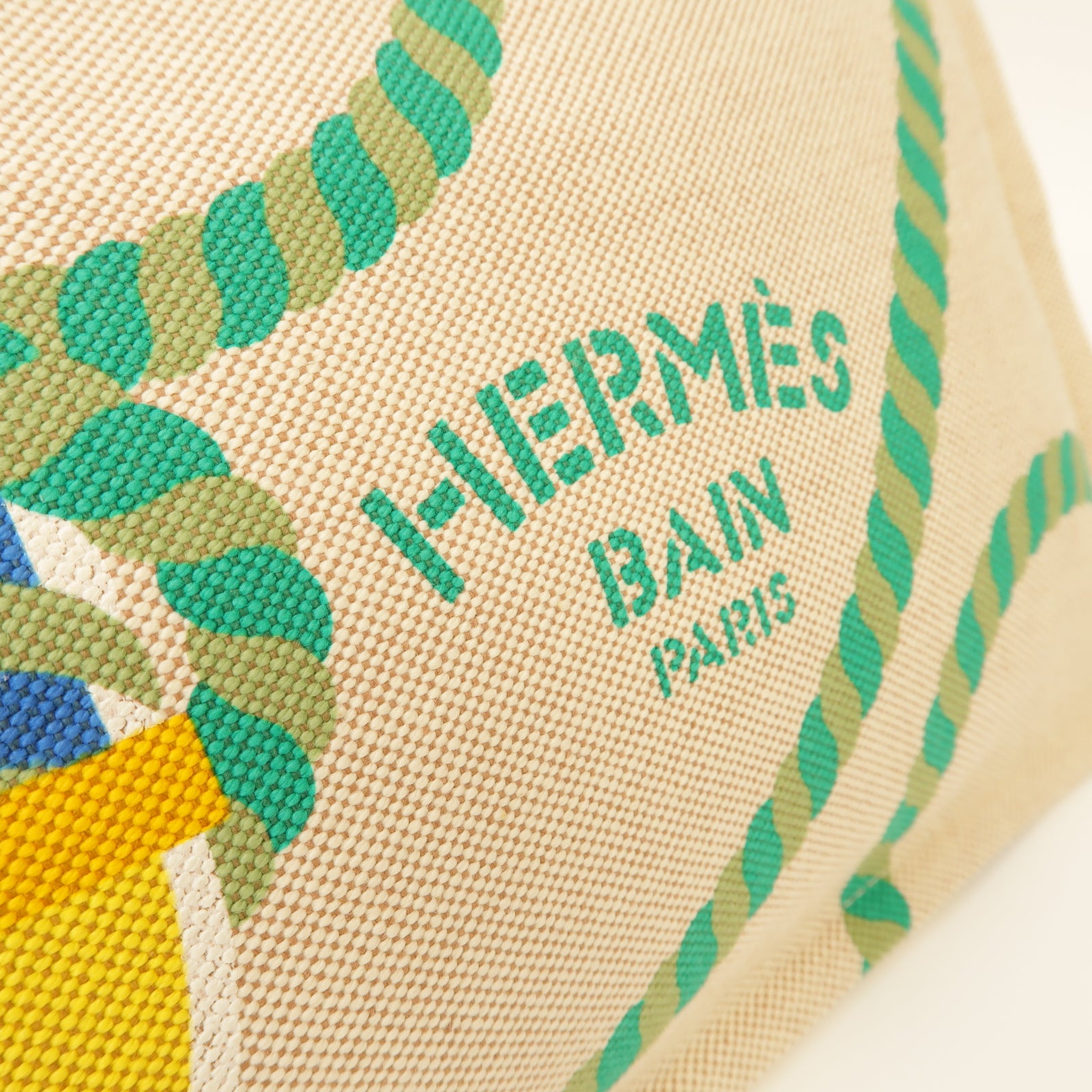 HERMES 【激減優惠】帆布Clutch Bag銀扣手拿包米色