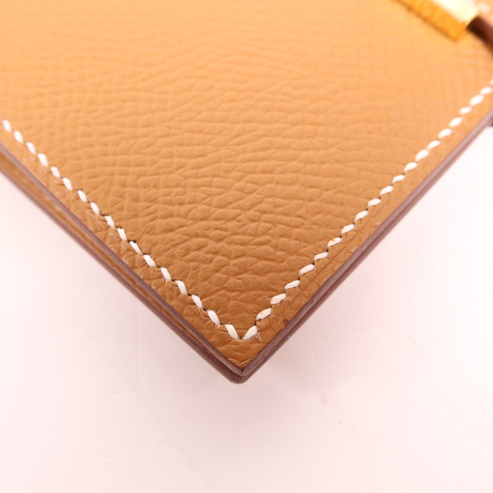 HERMES Epsom皮革P-Feuille Bearn Compact金扣錢包