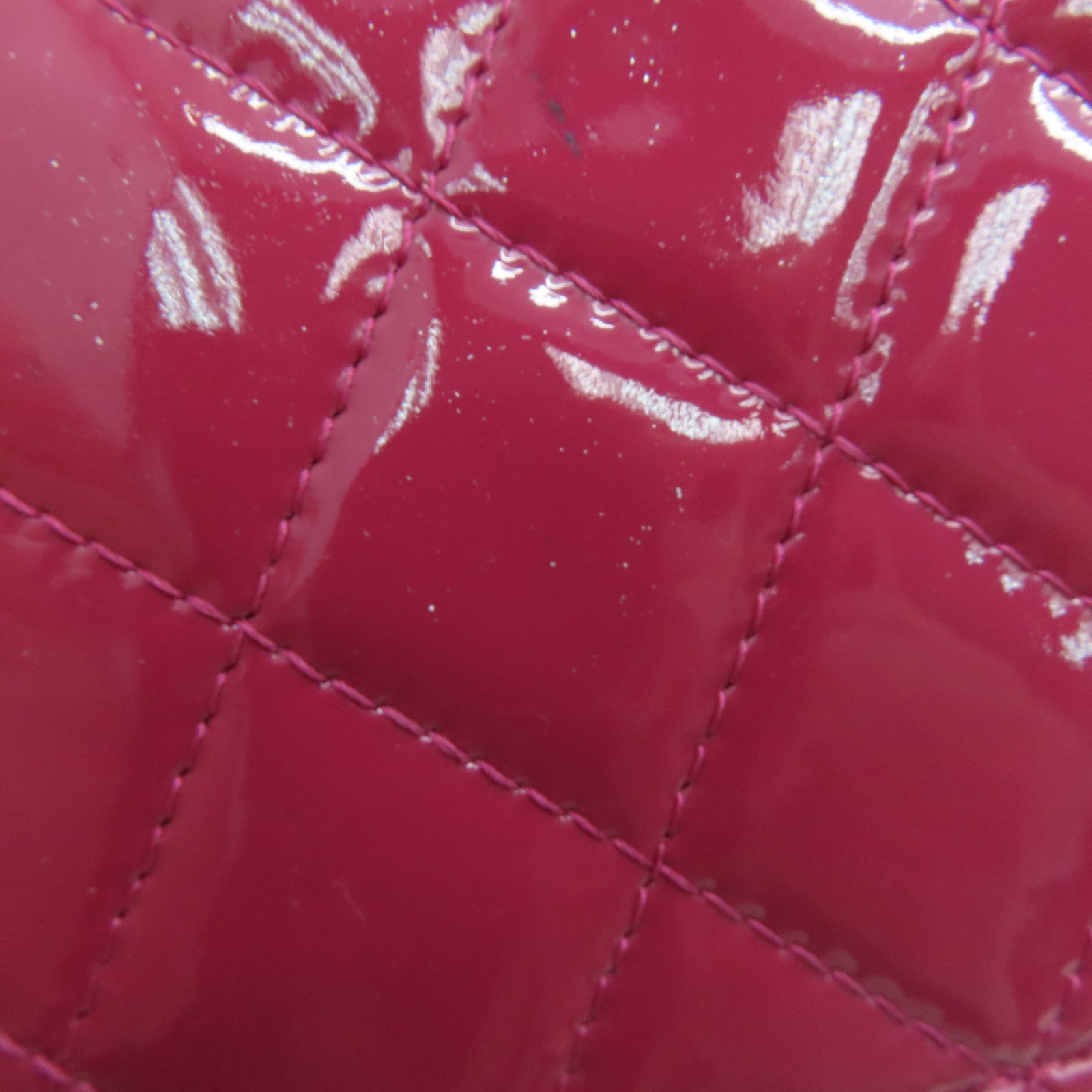 CHANEL 菱格漆皮皮革Long Wallet长钱包粉红色