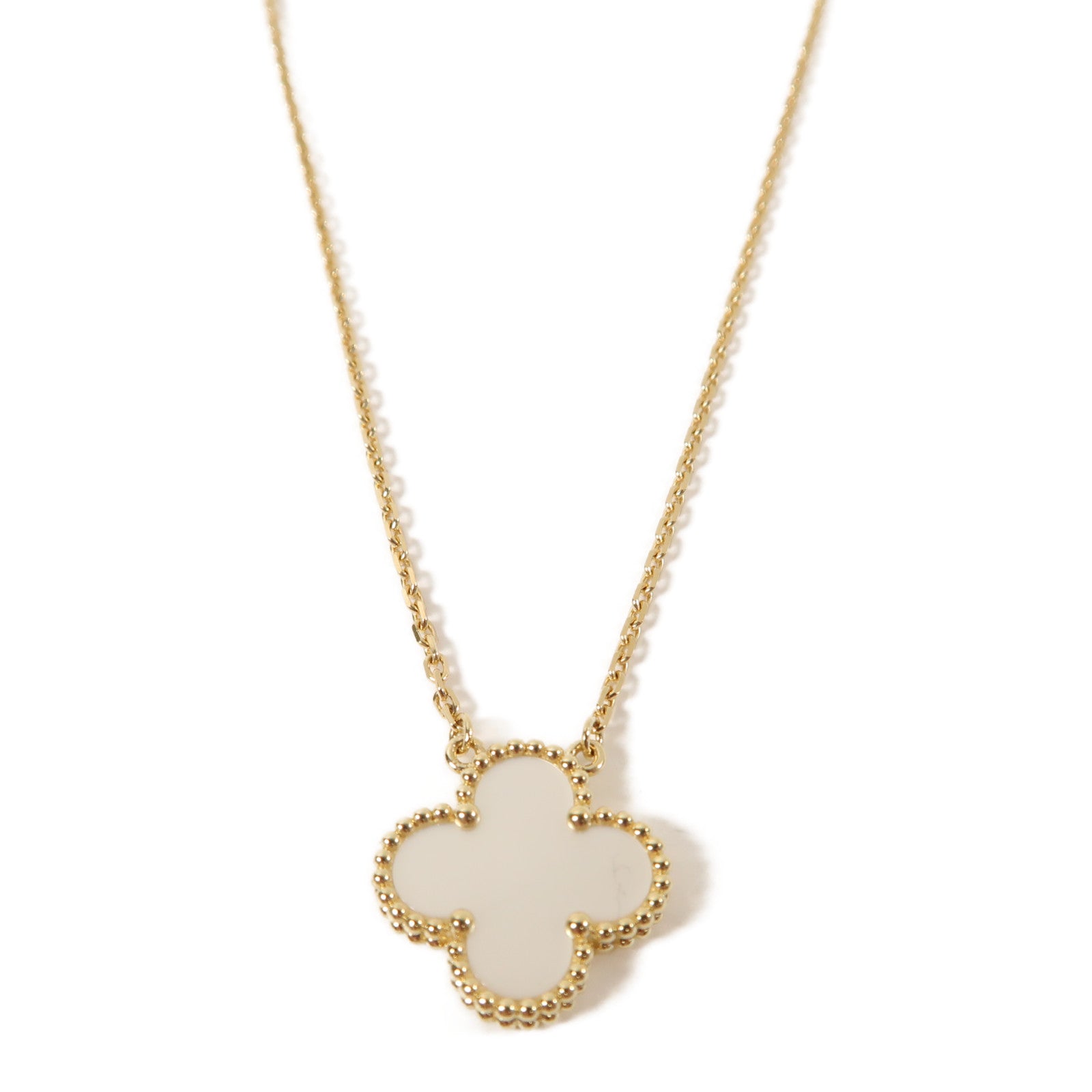 Van Cleef & Arpels 18K黃金/珍珠貝母Vintage Alhambra Necklace項鍊白色/金色