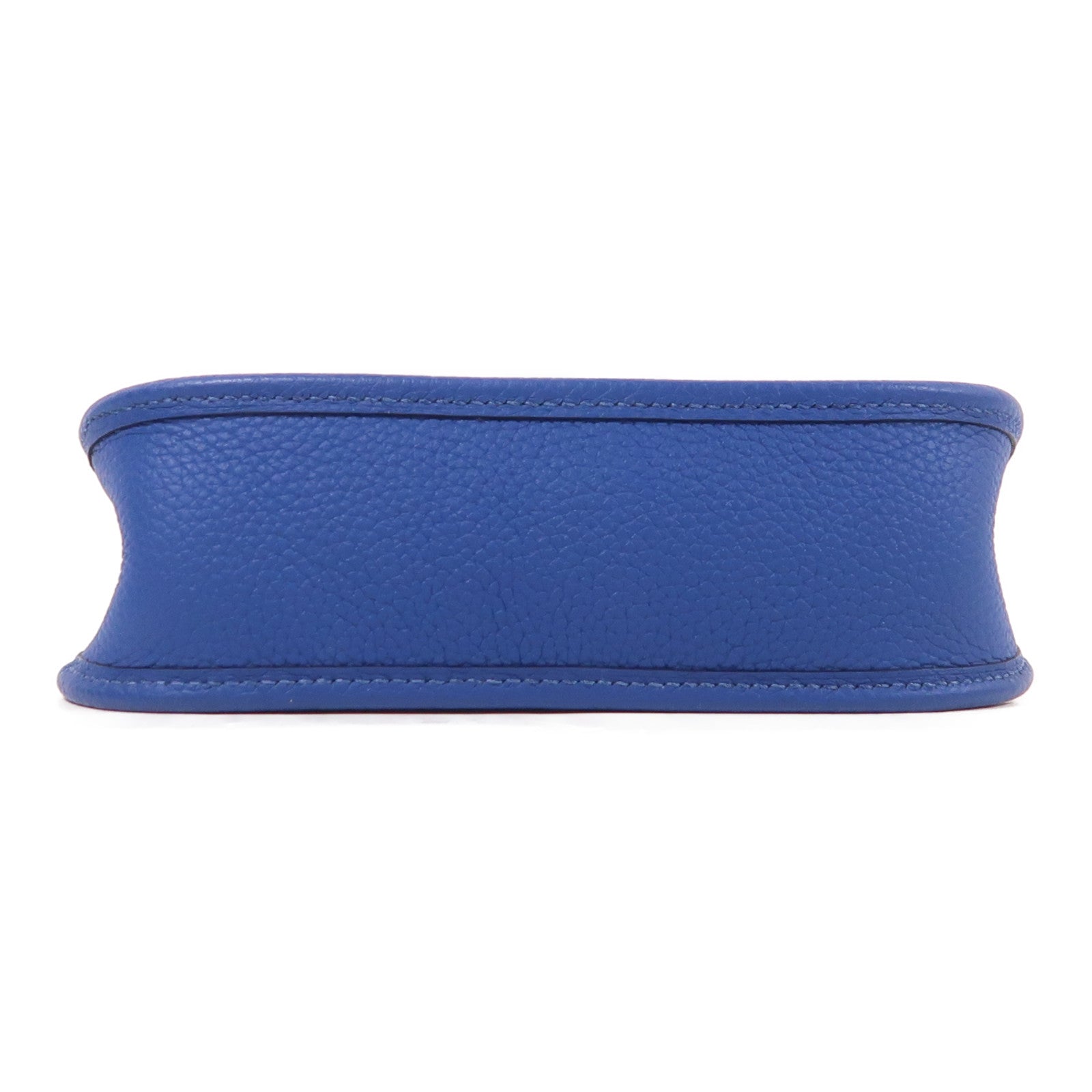 HERMES Clemence皮革Evelyne TPM銀扣肩背袋Bleu France