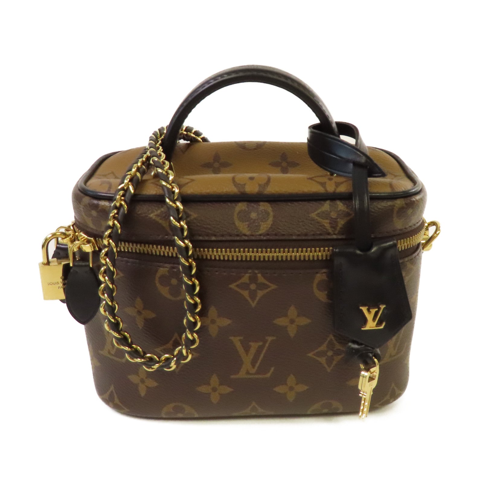 LOUIS VUITTON 【激減優惠】Monogram Vanity PM 2Way Shoulder Bag金扣手挽肩背兩用袋啡色