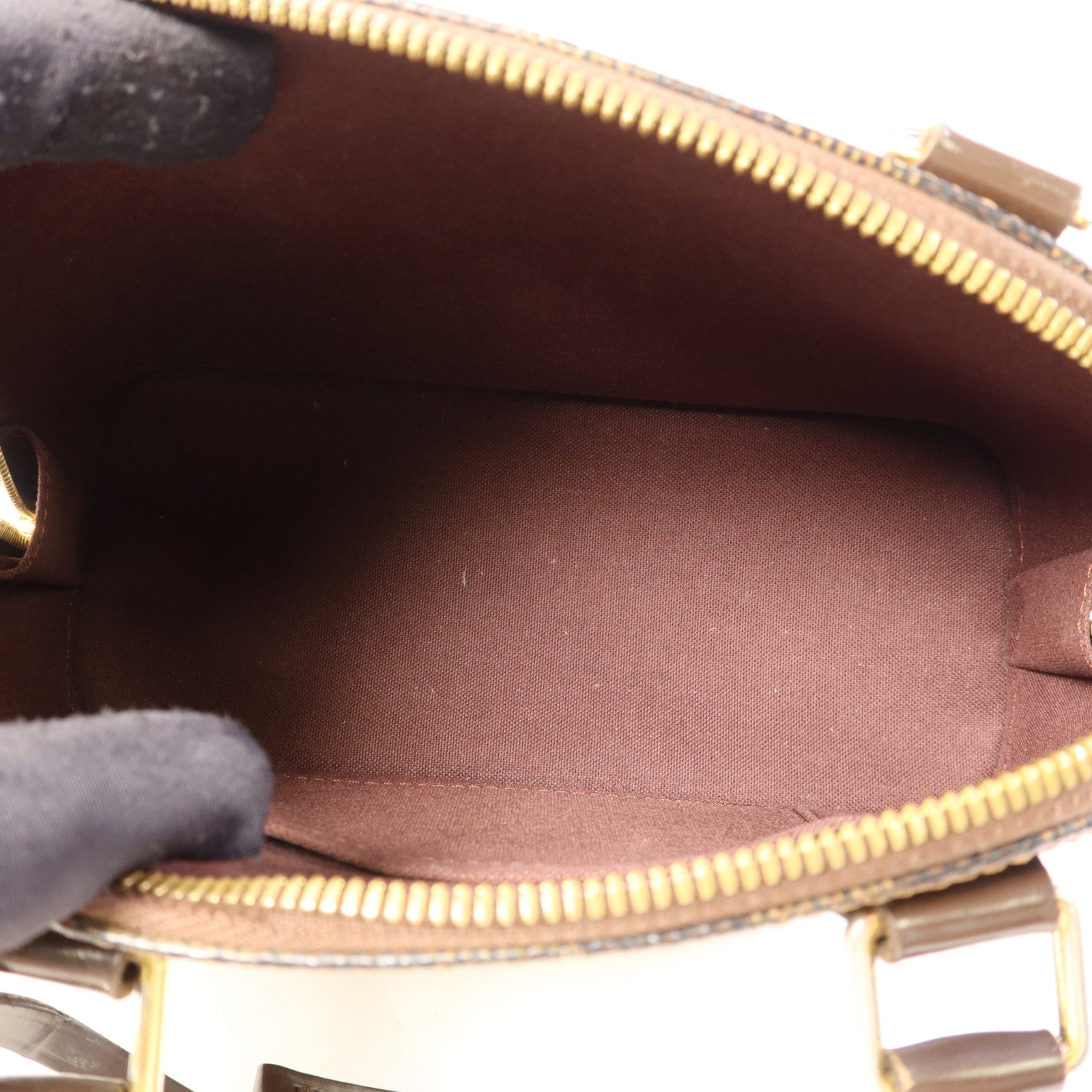 LOUIS VUITTON Damier Alma BB金扣手挽肩背兩用袋棕色