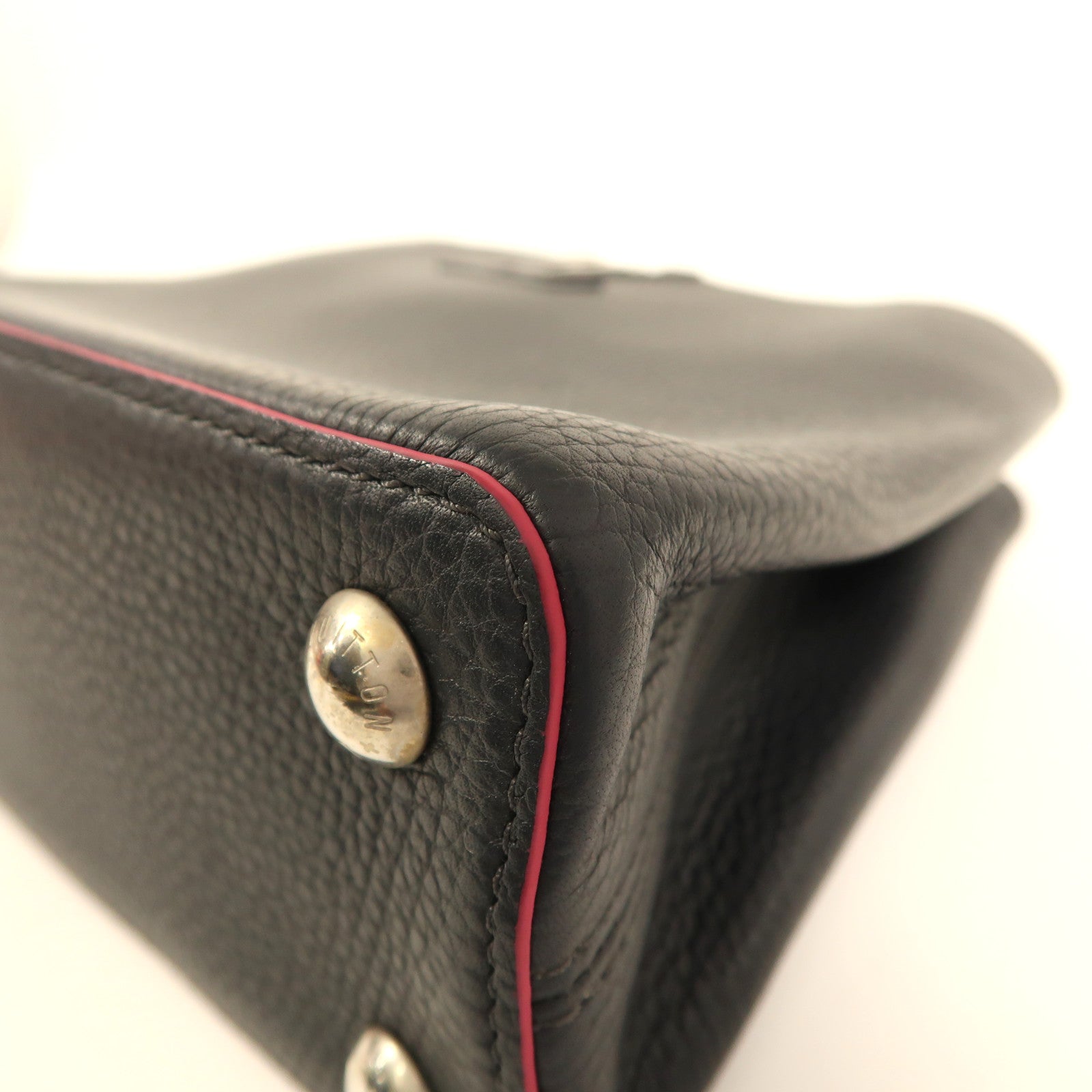 LOUIS VUITTON Taurillon Capucines BB銀扣手挽肩背兩用袋