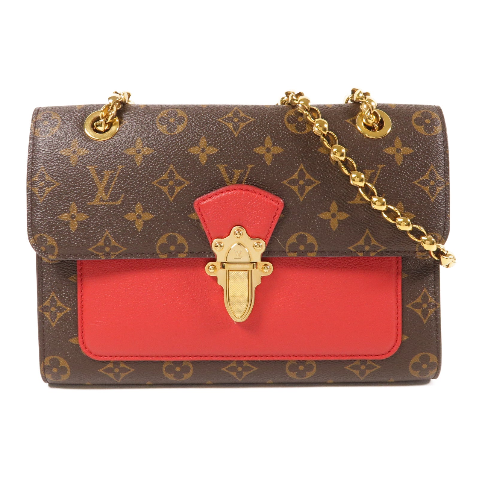 LOUIS VUITTON Monogram Victoire金扣鏈帶肩背袋