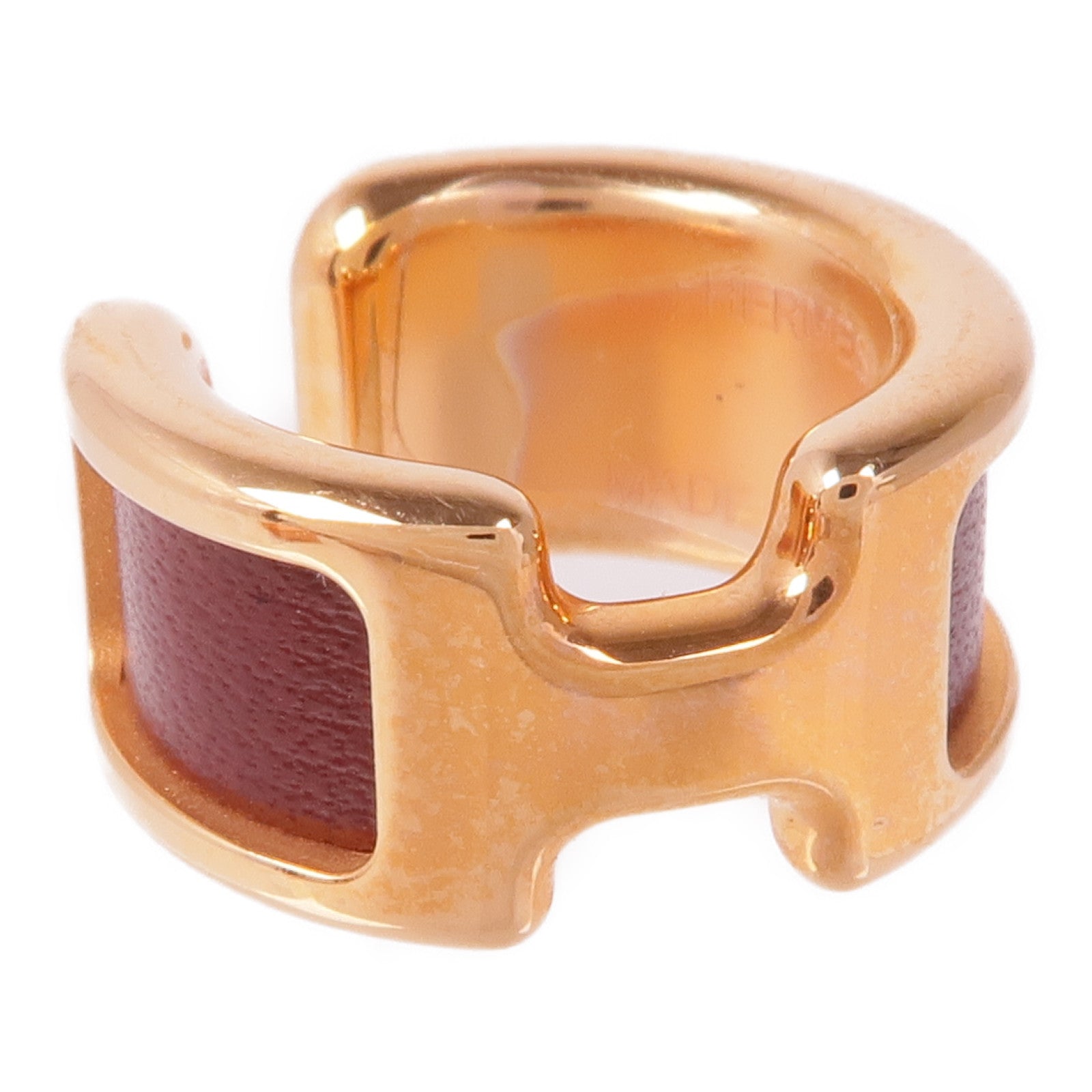 HERMES 金屬/Chevre皮革Olympe Ear Cuff耳夾Bordeaux