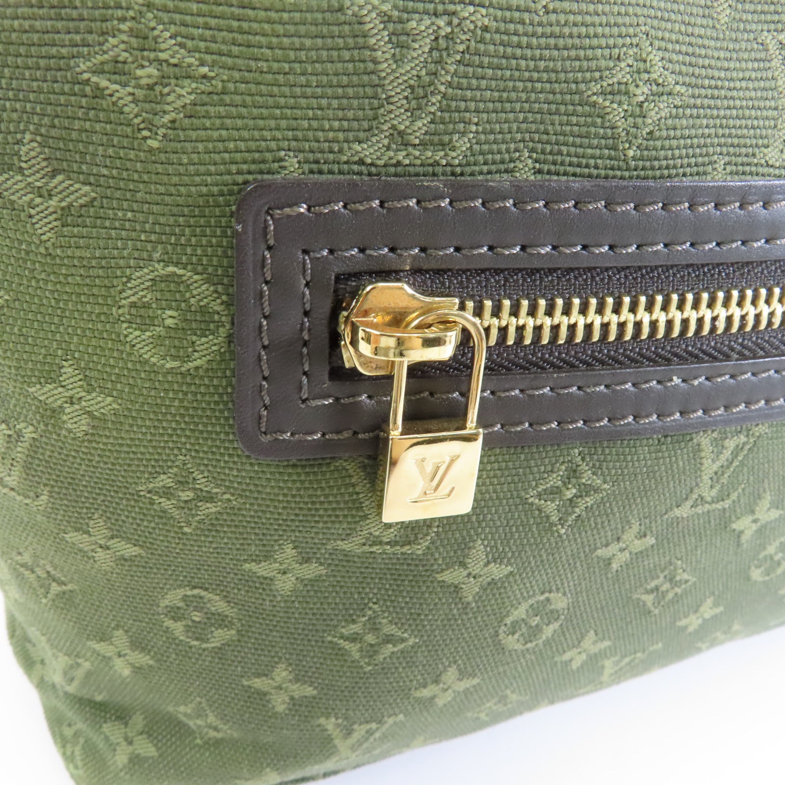 LOUIS VUITTON 帆布Lucille PM金扣肩背袋綠色