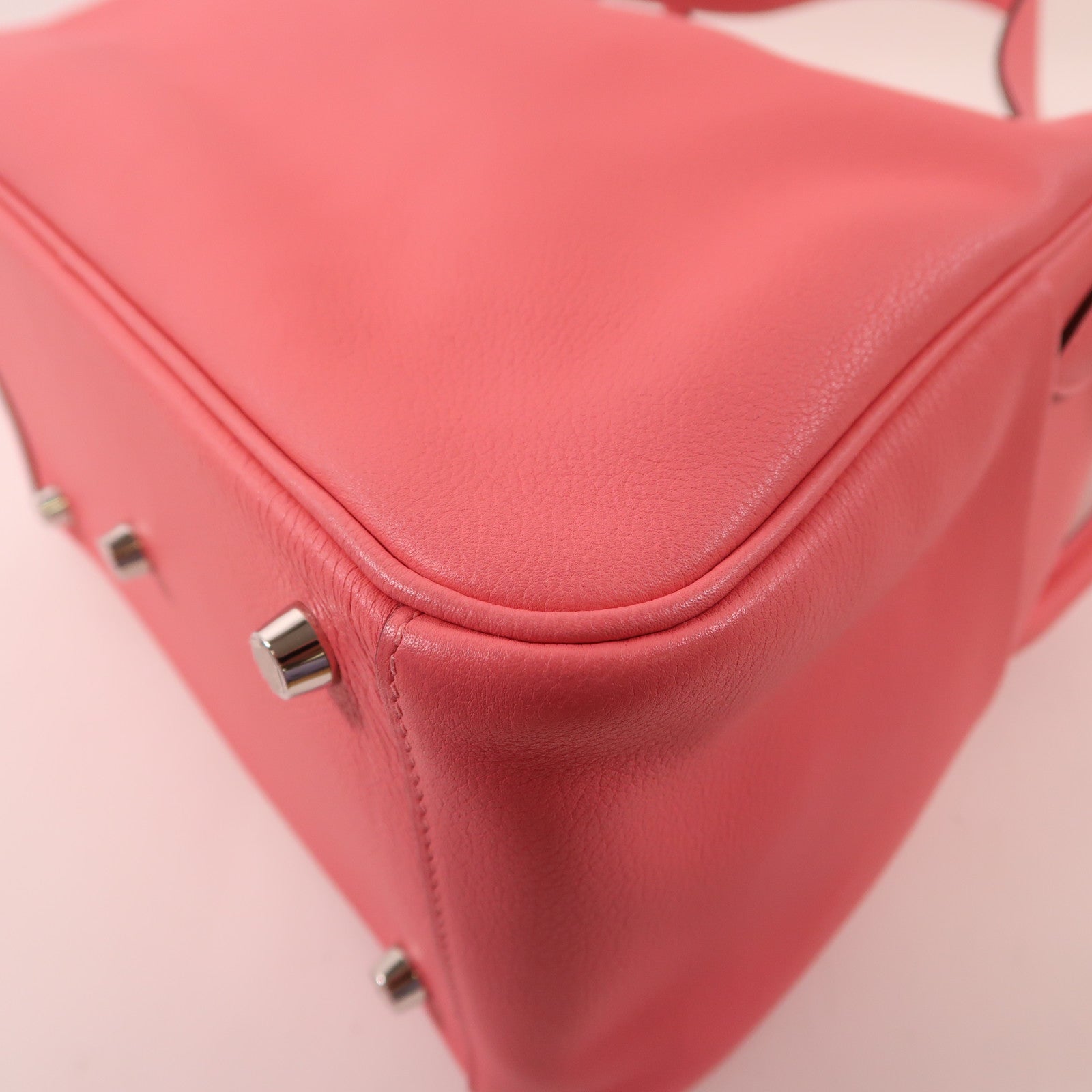 HERMES Swift皮革Lindy 26銀扣手挽肩背兩用袋8W Rose Azalee/新杜鵑桃色