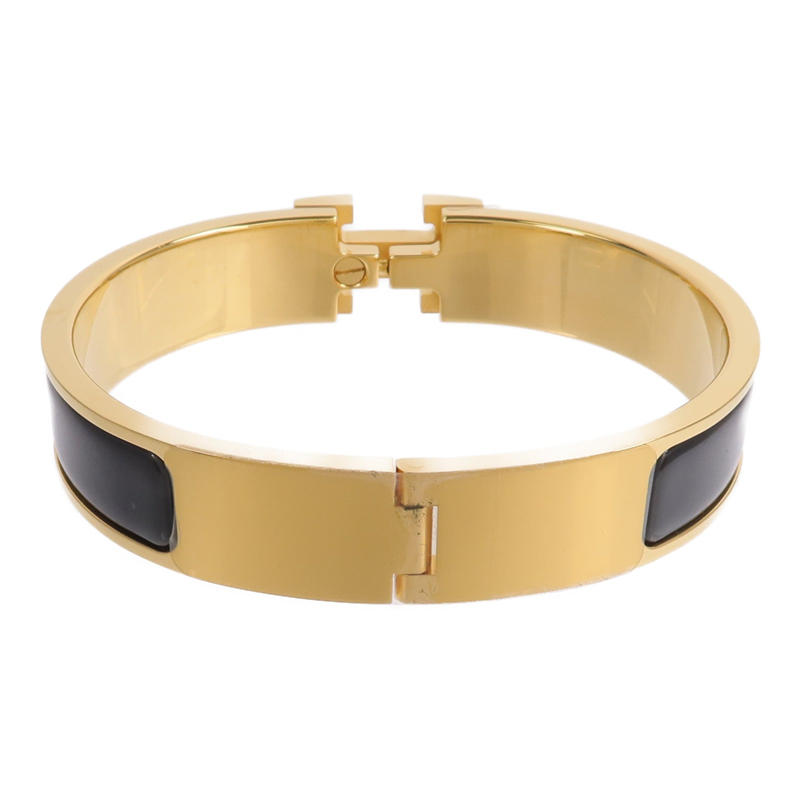 HERMES 金屬Clic H銀扣手鐲