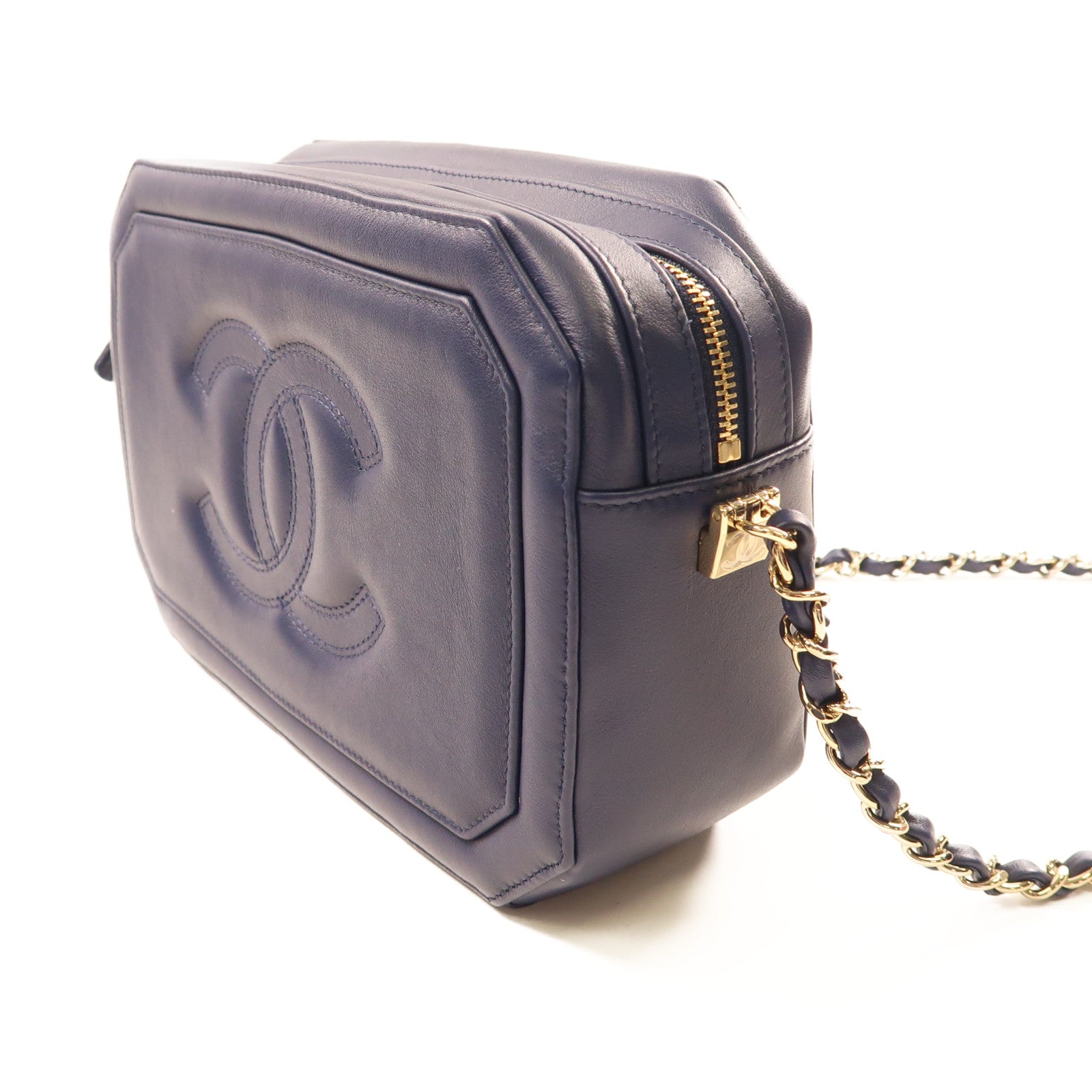 CHANEL 【激減優惠】羊皮皮革Chain Shoulder金扣鏈帶肩背袋