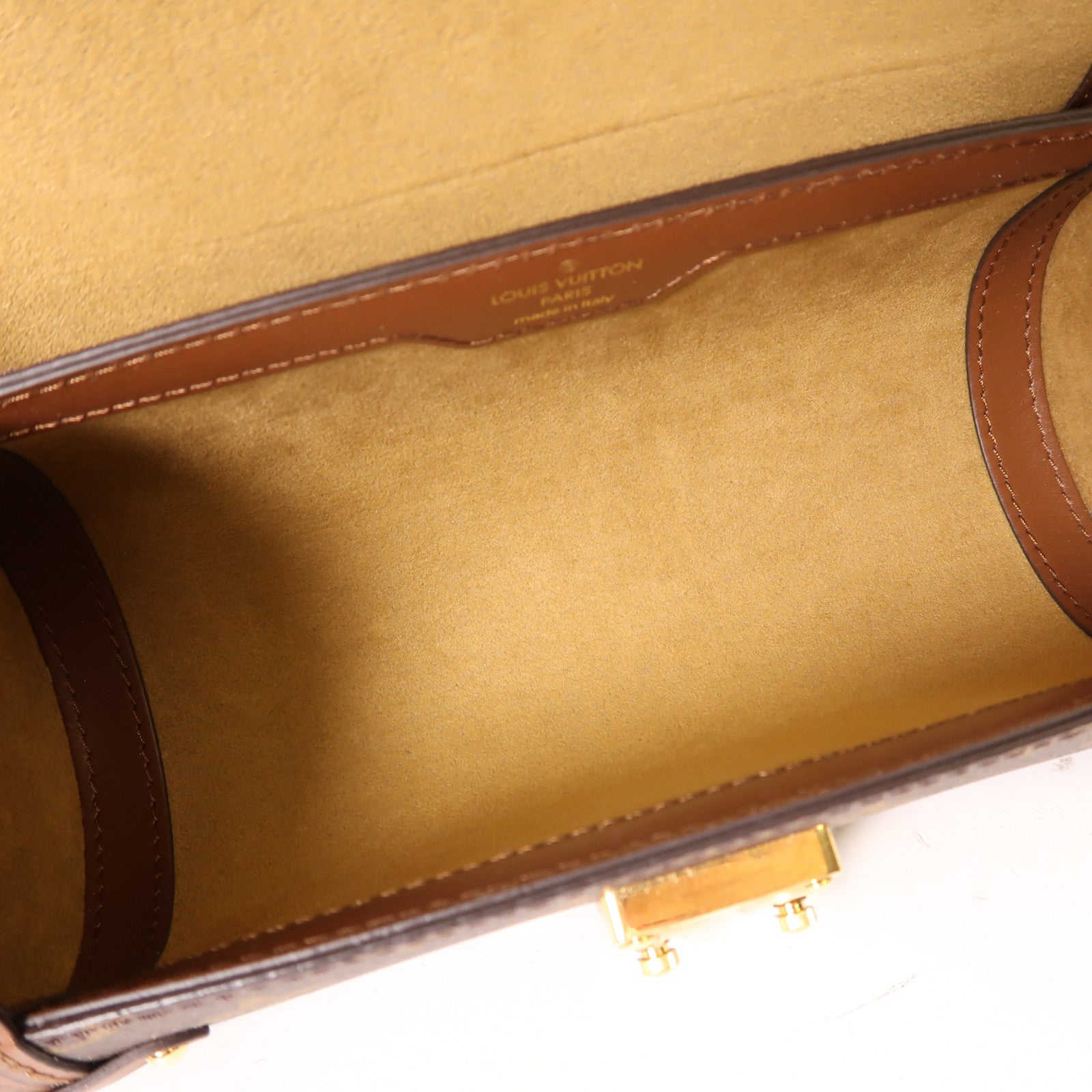 LOUIS VUITTON Monogram Papillon Trunk金扣鏈帶手挽肩背兩用袋棕色