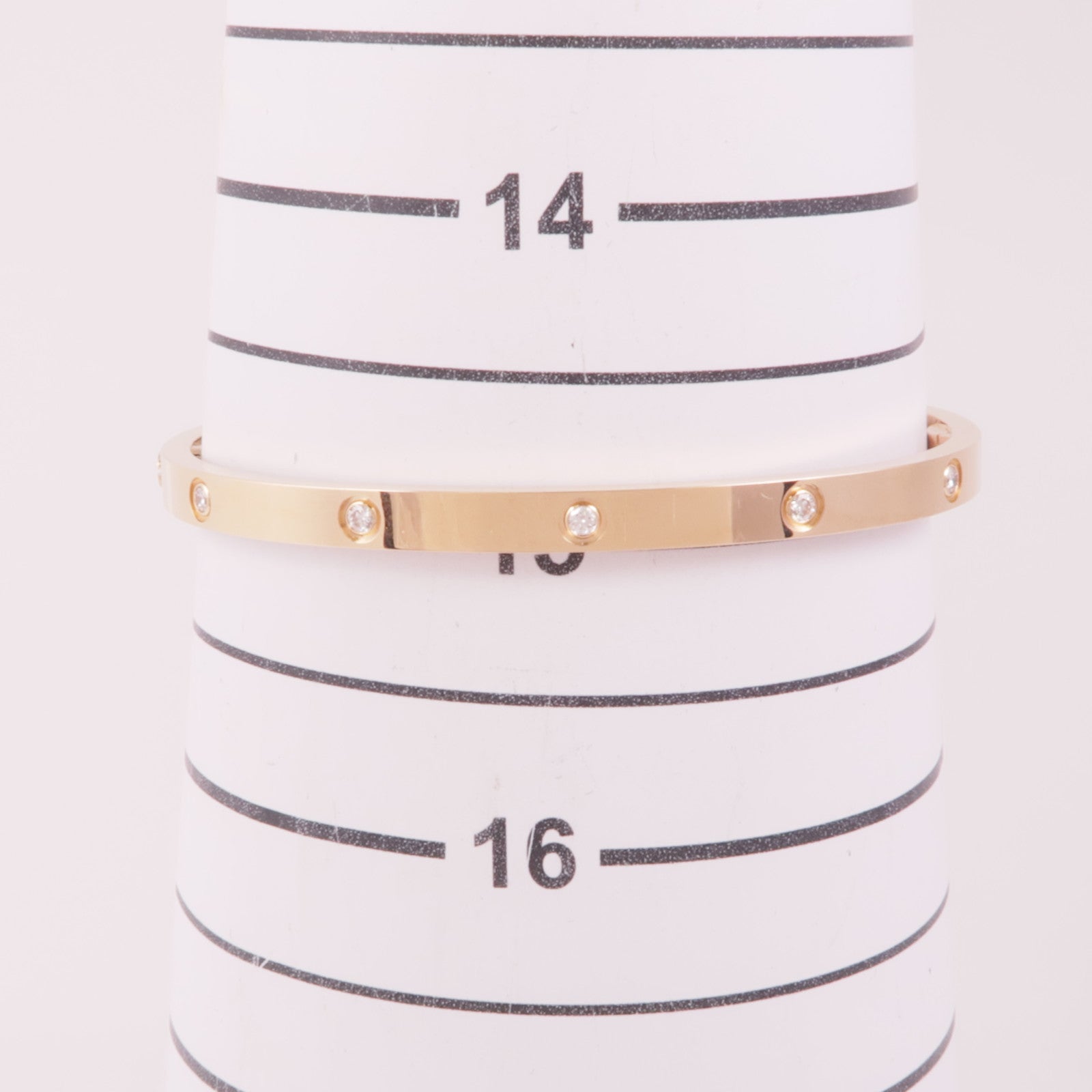 CARTIER 18K玫瑰金Love Bracelet 10 Diamonds鑽石手鐲Cartier#16