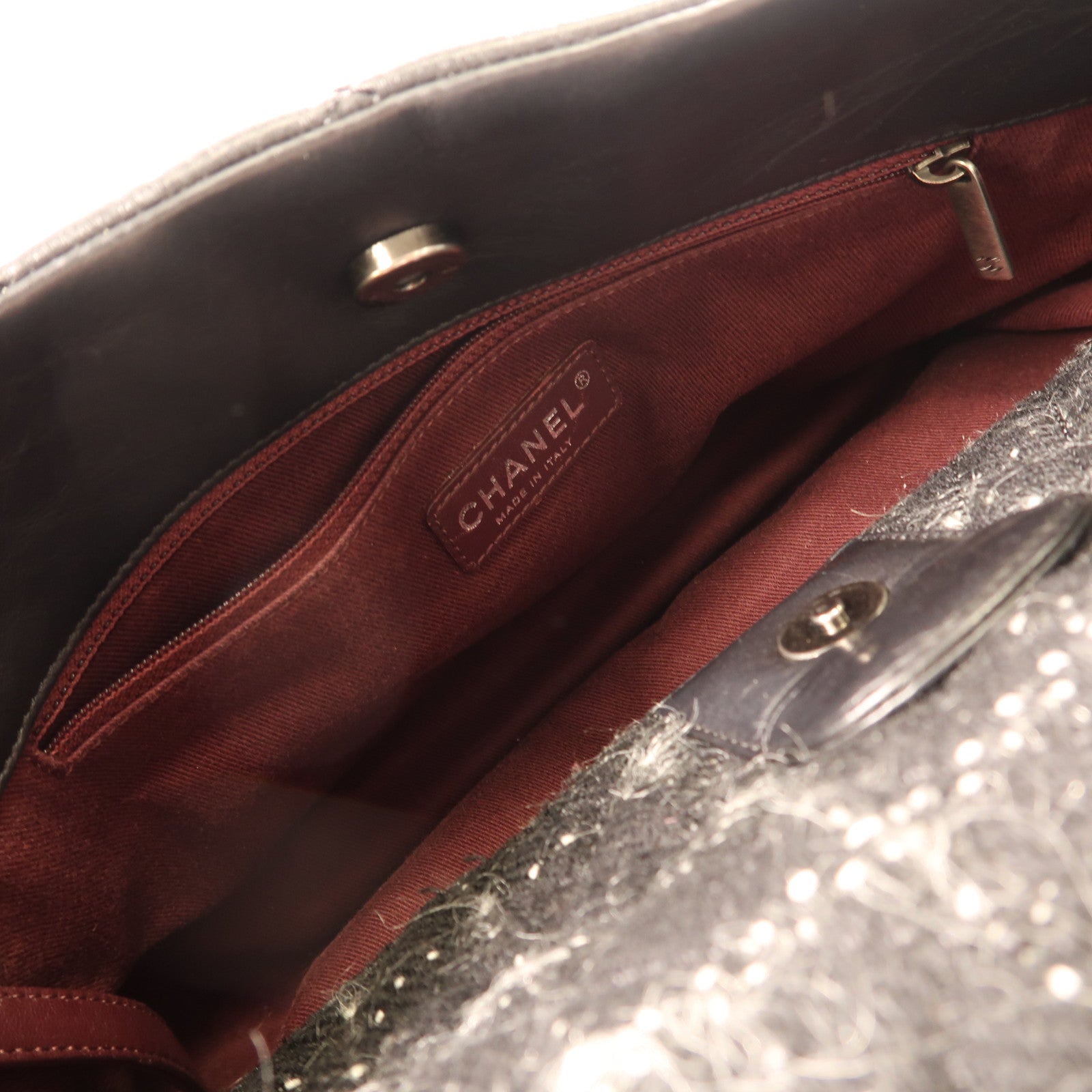 CHANEL 牛皮皮革Shoulder Bag銀扣鏈帶手挽肩背兩用袋黑色
