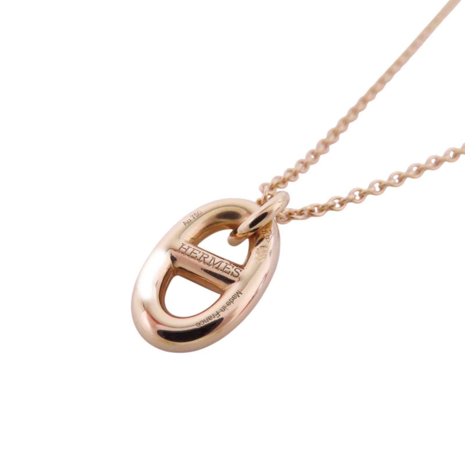 HERMES 18K玫瑰金Farandole PM Necklace金扣項鏈