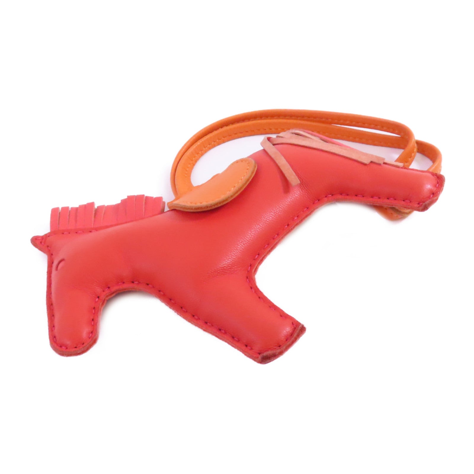 HERMES Swift皮革Redeo MM Charm掛飾橙色