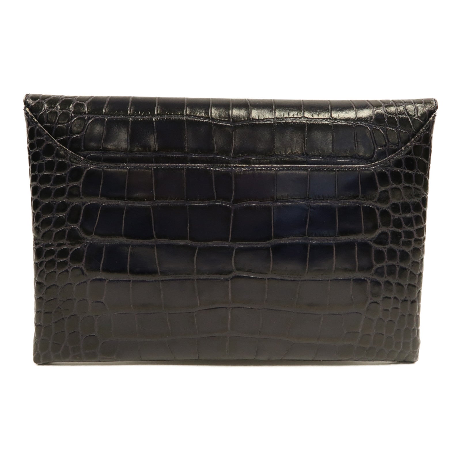GIVENCHY 牛皮皮革Clutch金扣手拿包藍色