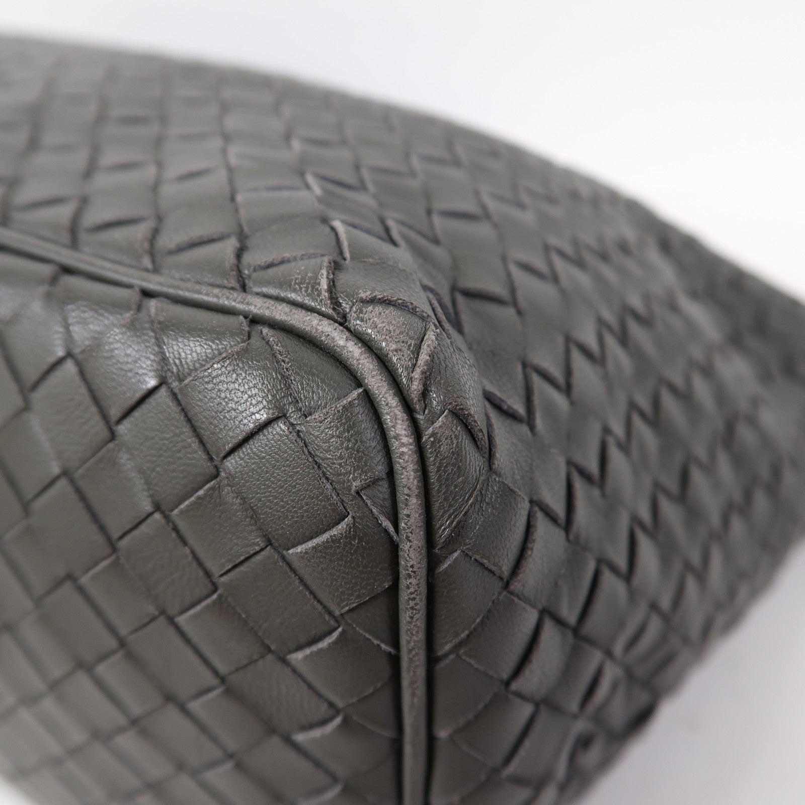 BOTTEGA VENETA 織紋羊皮皮革Shoulder Bag肩背袋灰色
