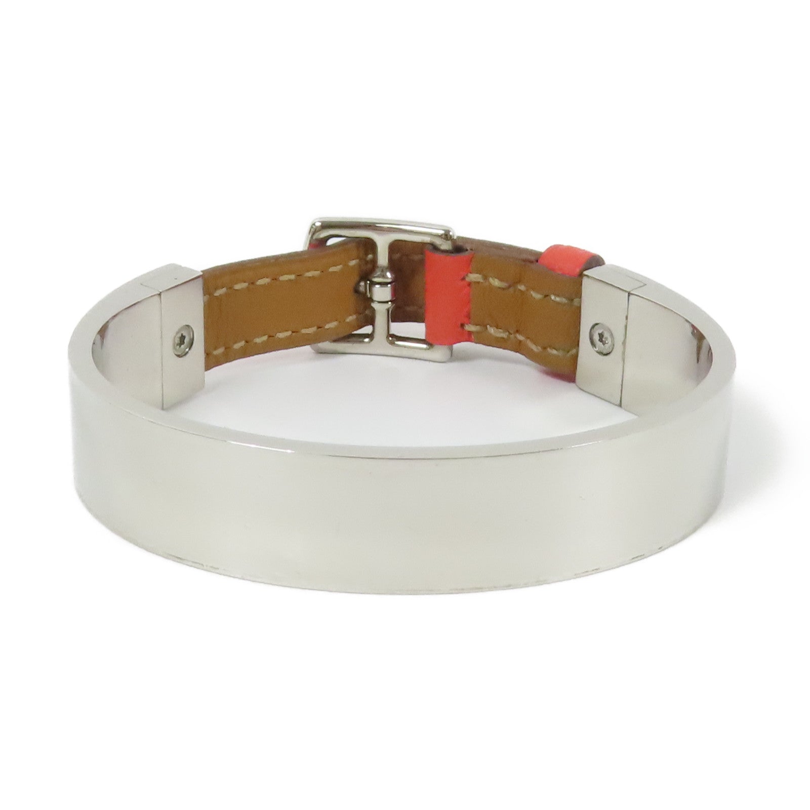 HERMES 金屬/Epsom皮革 Bracelet手鐲Rose Jaipur