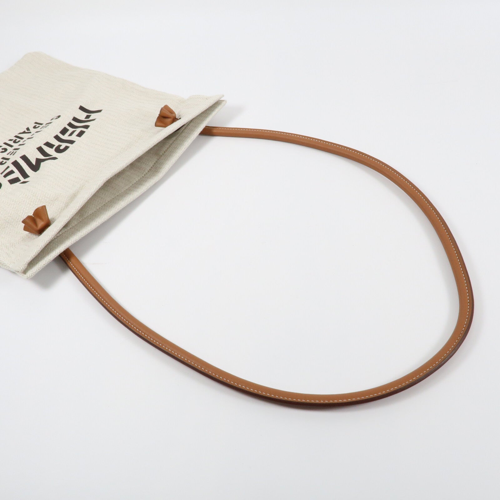 HERMES 帆布/Swift皮革Aline銀扣肩背袋