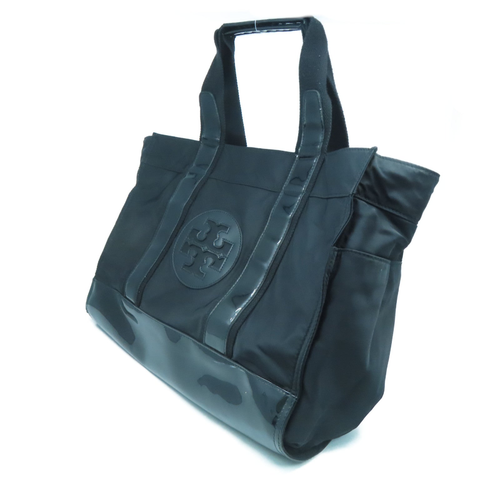 Tory Burch 【激減優惠】帆布Tote Bag金扣肩背袋黑色