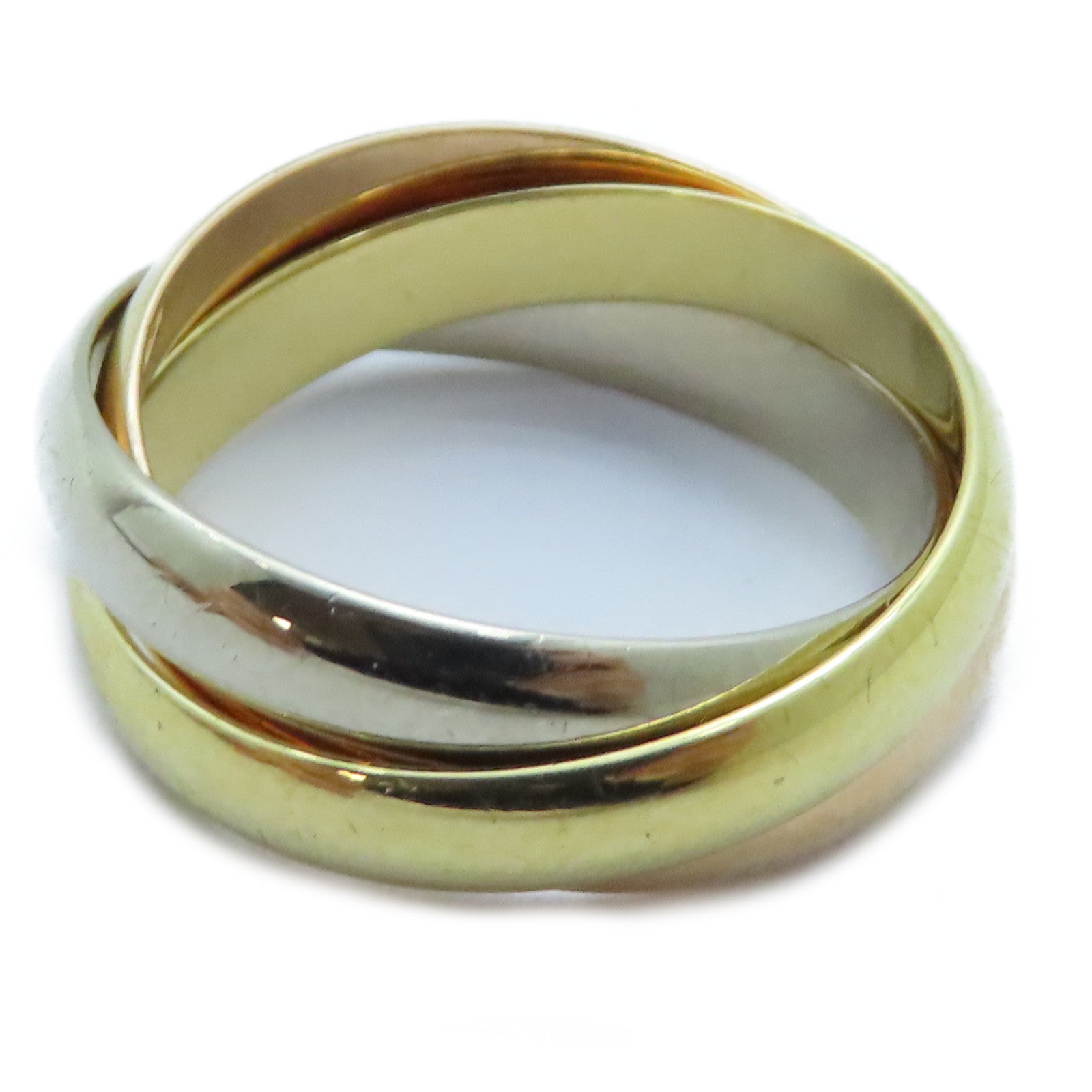 CARTIER 18K黃金/白金/玫瑰金Trinity Ring戒指Cartier#53/US#6.75