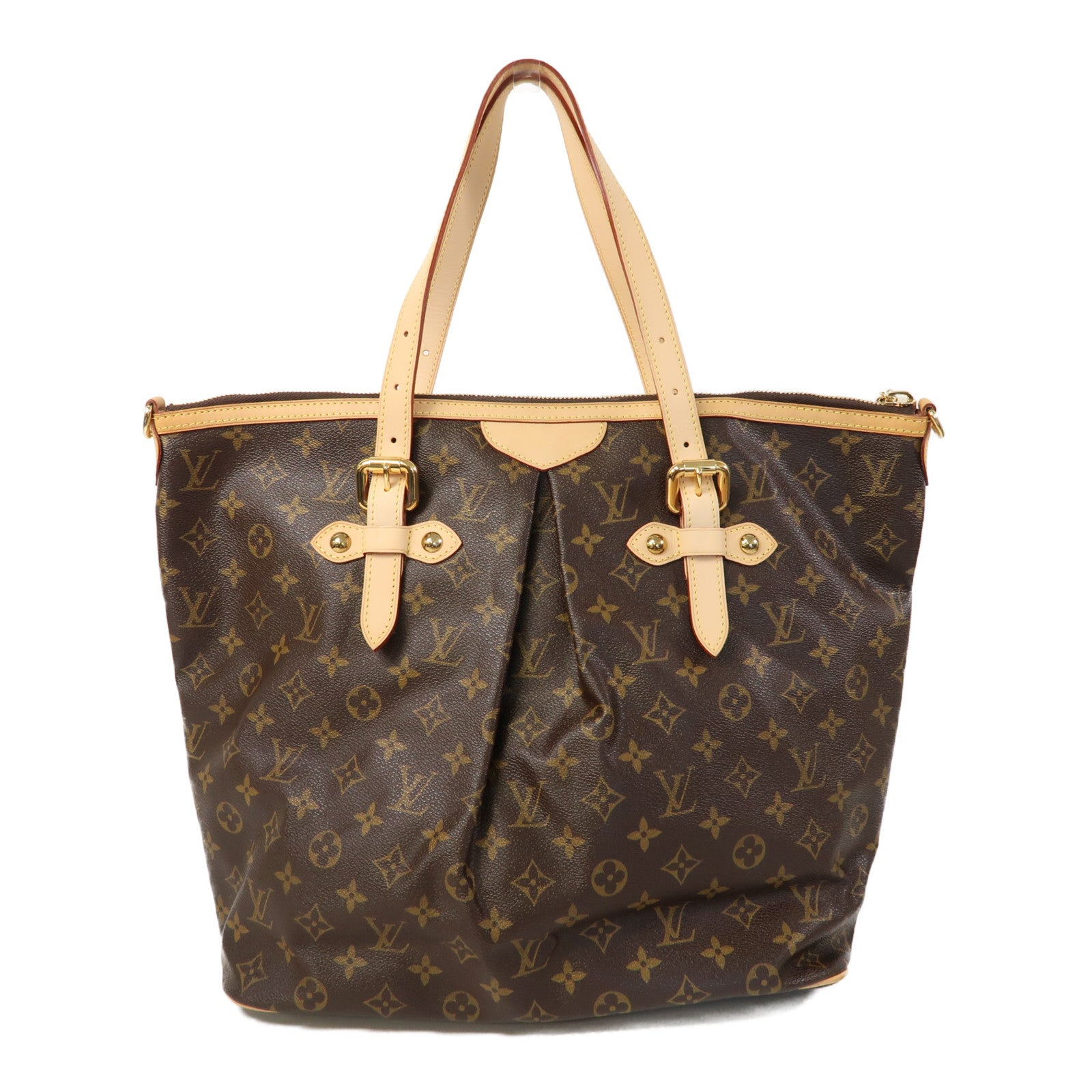 LOUIS VUITTON Monogram Palermo GM金扣手挽肩背兩用袋啡色
