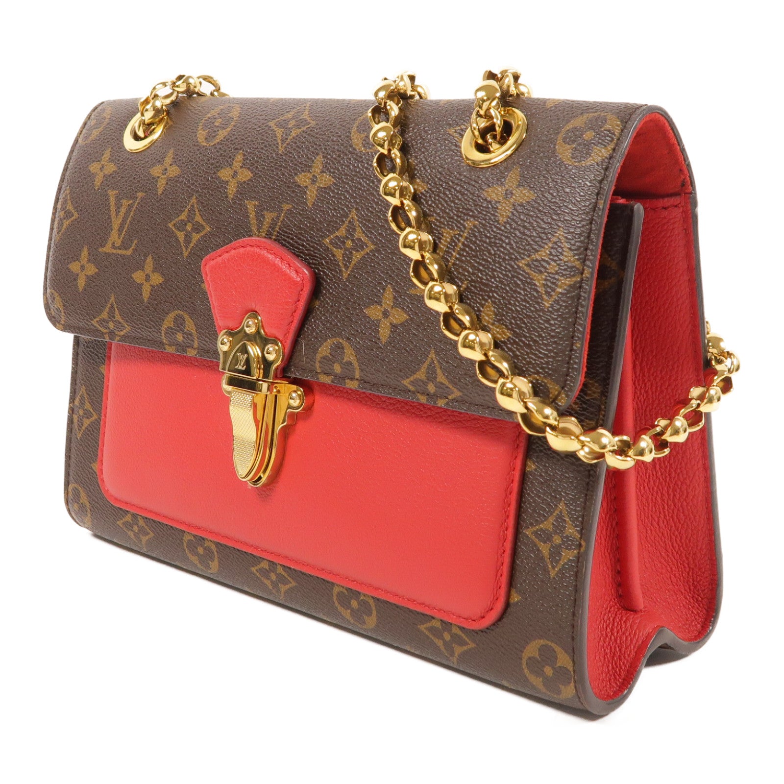 LOUIS VUITTON Monogram Victoire金扣鏈帶肩背袋