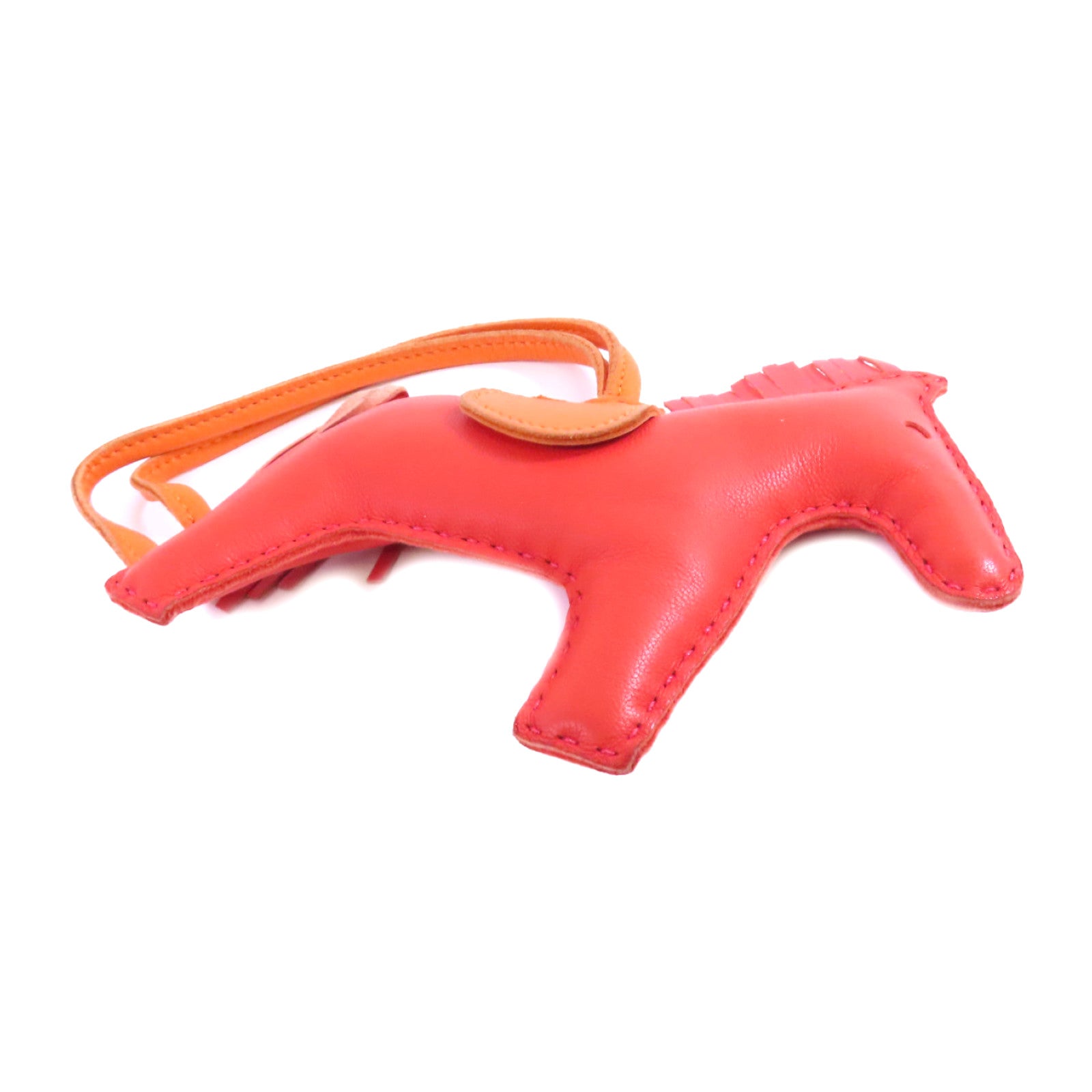 HERMES Swift皮革Redeo MM Charm掛飾橙色