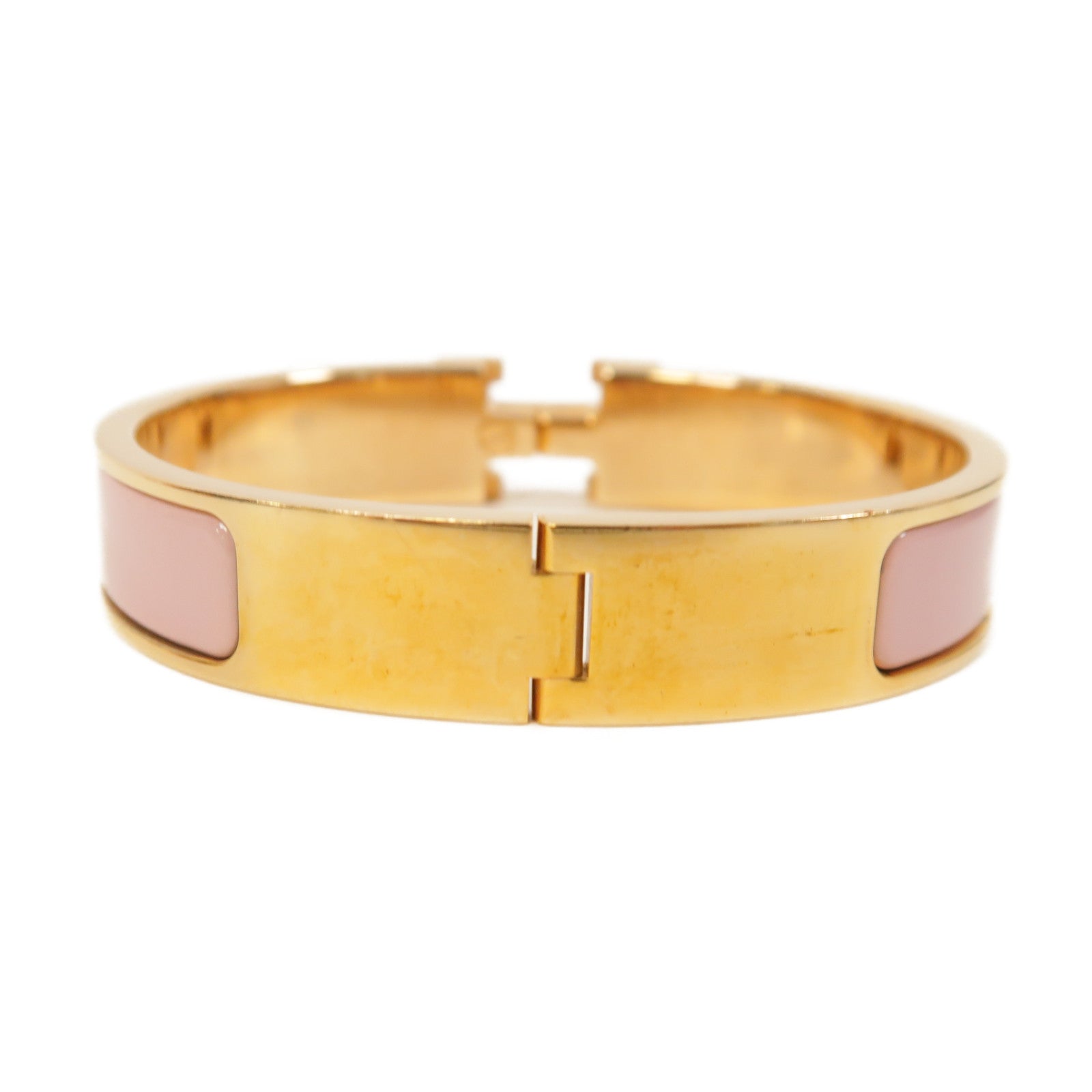 HERMES 金屬Clic H手鐲粉紅色