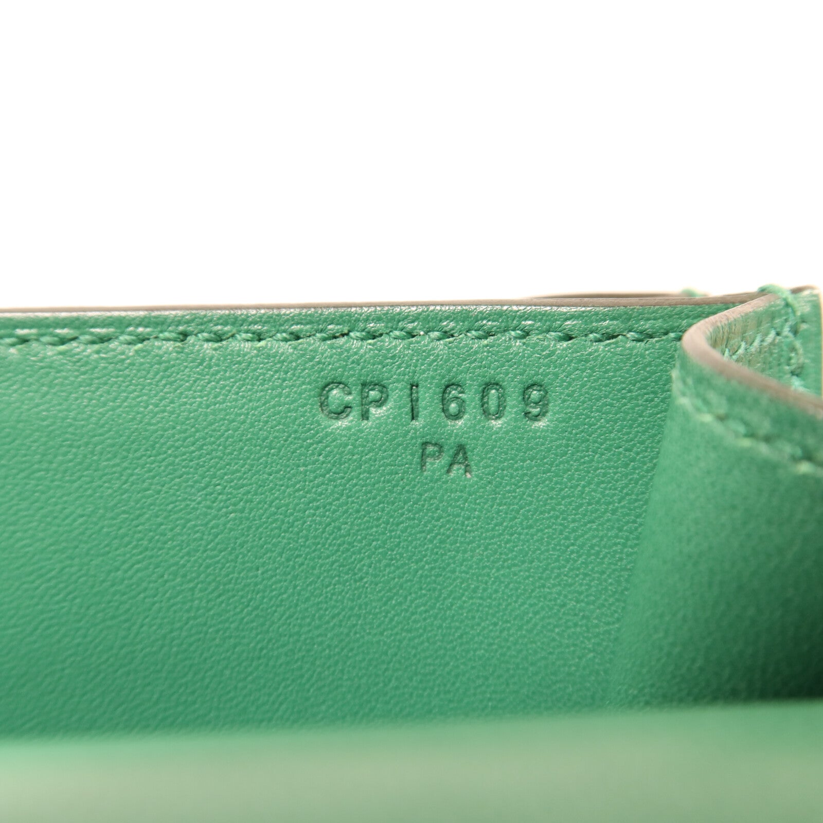 HERMES Evercolor皮革Constance Mini銀扣肩背袋Vert Vertigo