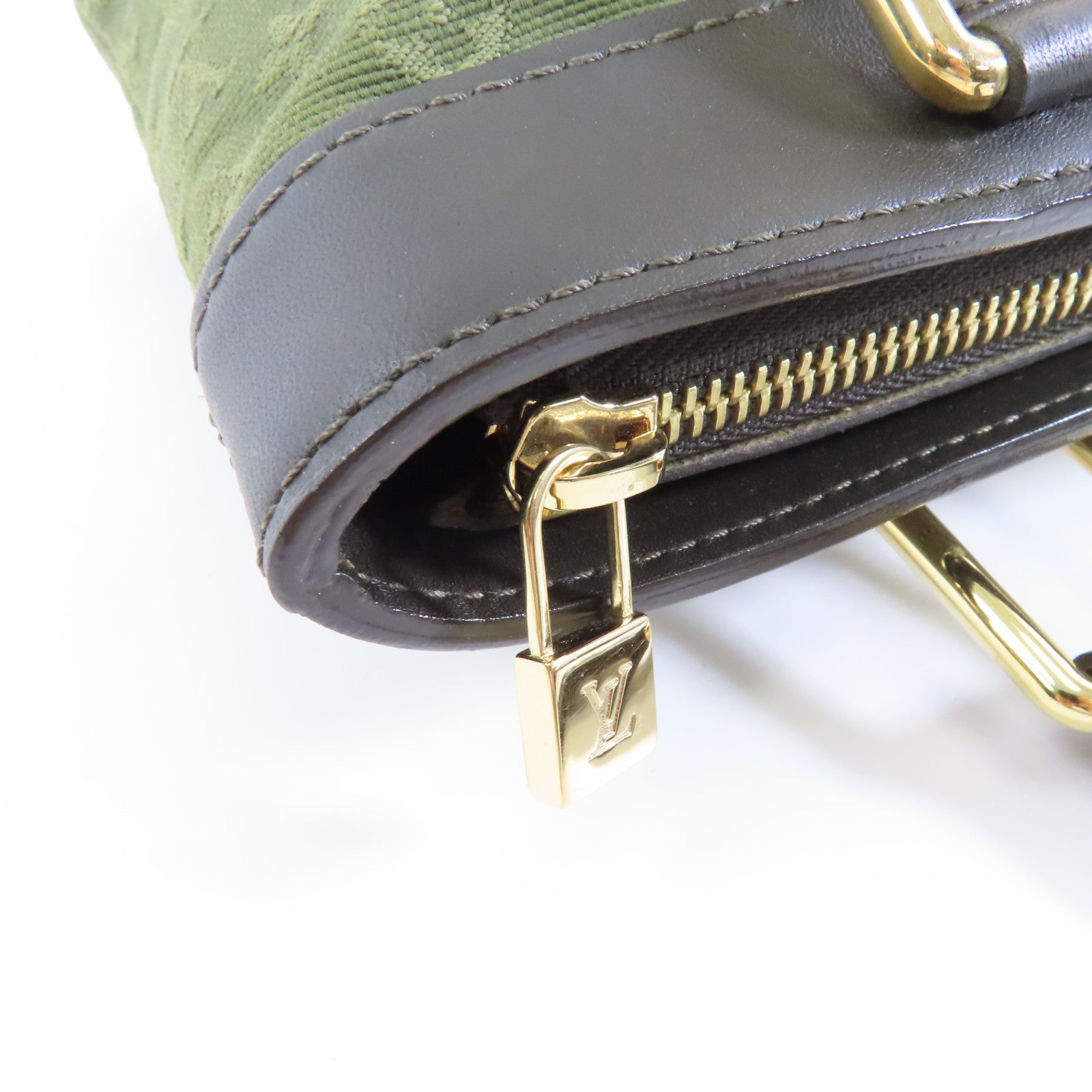 LOUIS VUITTON 帆布Lucille PM金扣肩背袋綠色